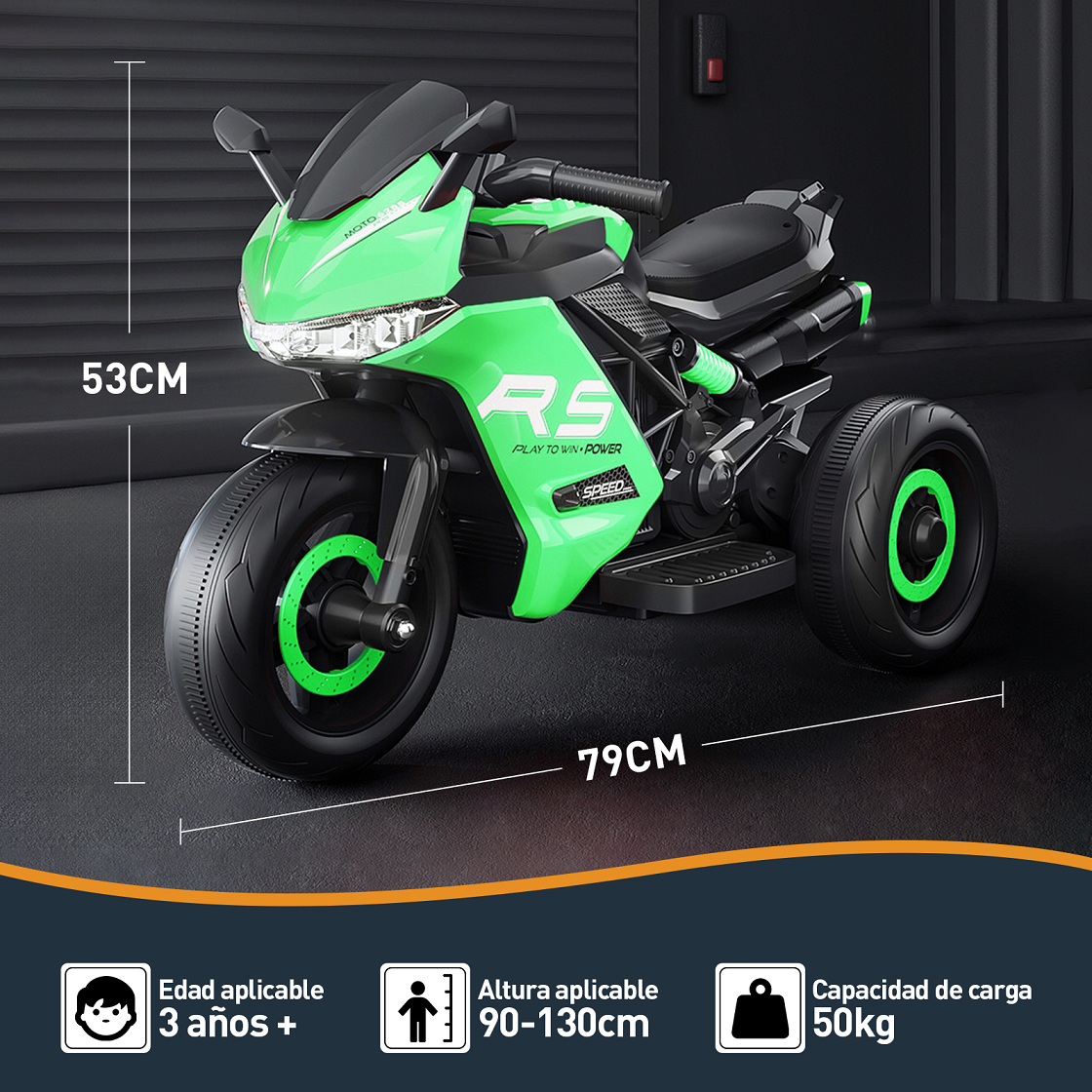 Foto 7 pulgar | Mini Moto Eléctrica Infantil Recargable Honey Whale Bdq-6288 Verde