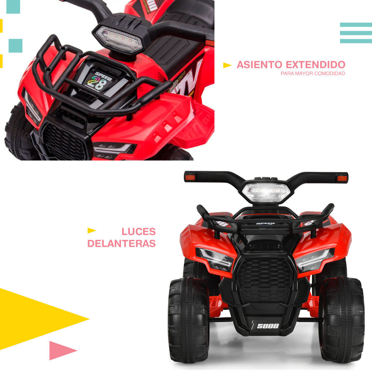 Foto 6 pulgar | Cuatrimoto ATV YEI Roja para Niños