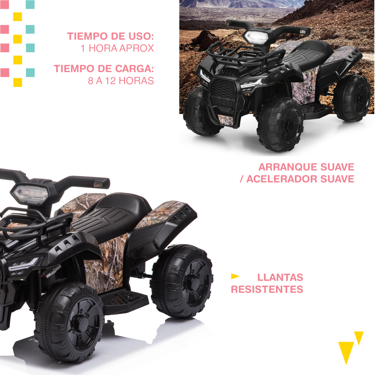Foto 7 pulgar | Cuatrimoto Yei Atv Negra
