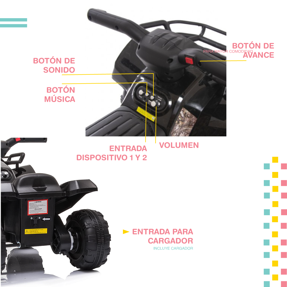 Foto 7 | Cuatrimoto Yei Atv Negra