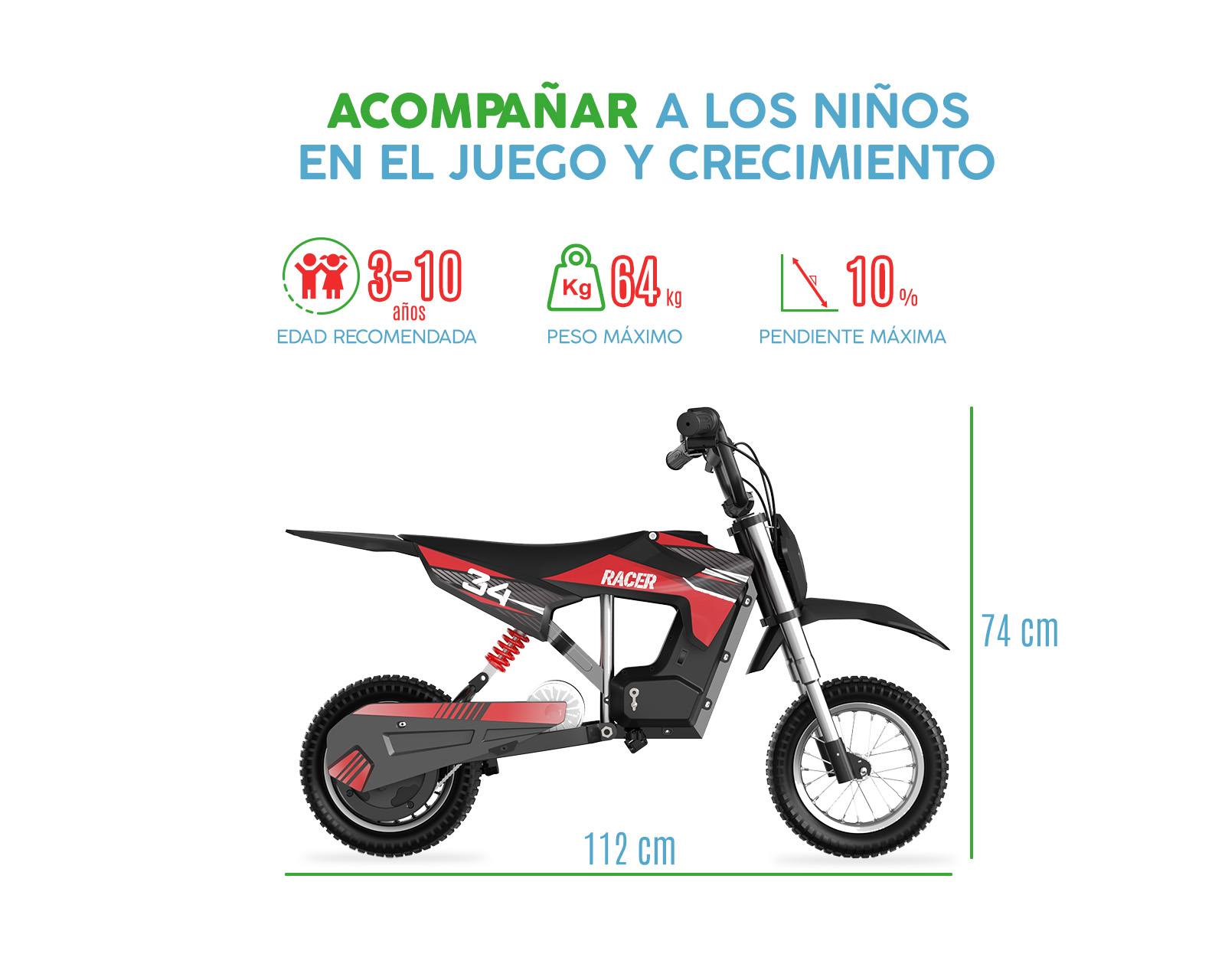 Foto 4 pulgar | Motocicleta Eléctrica Level Kids Racer 36v