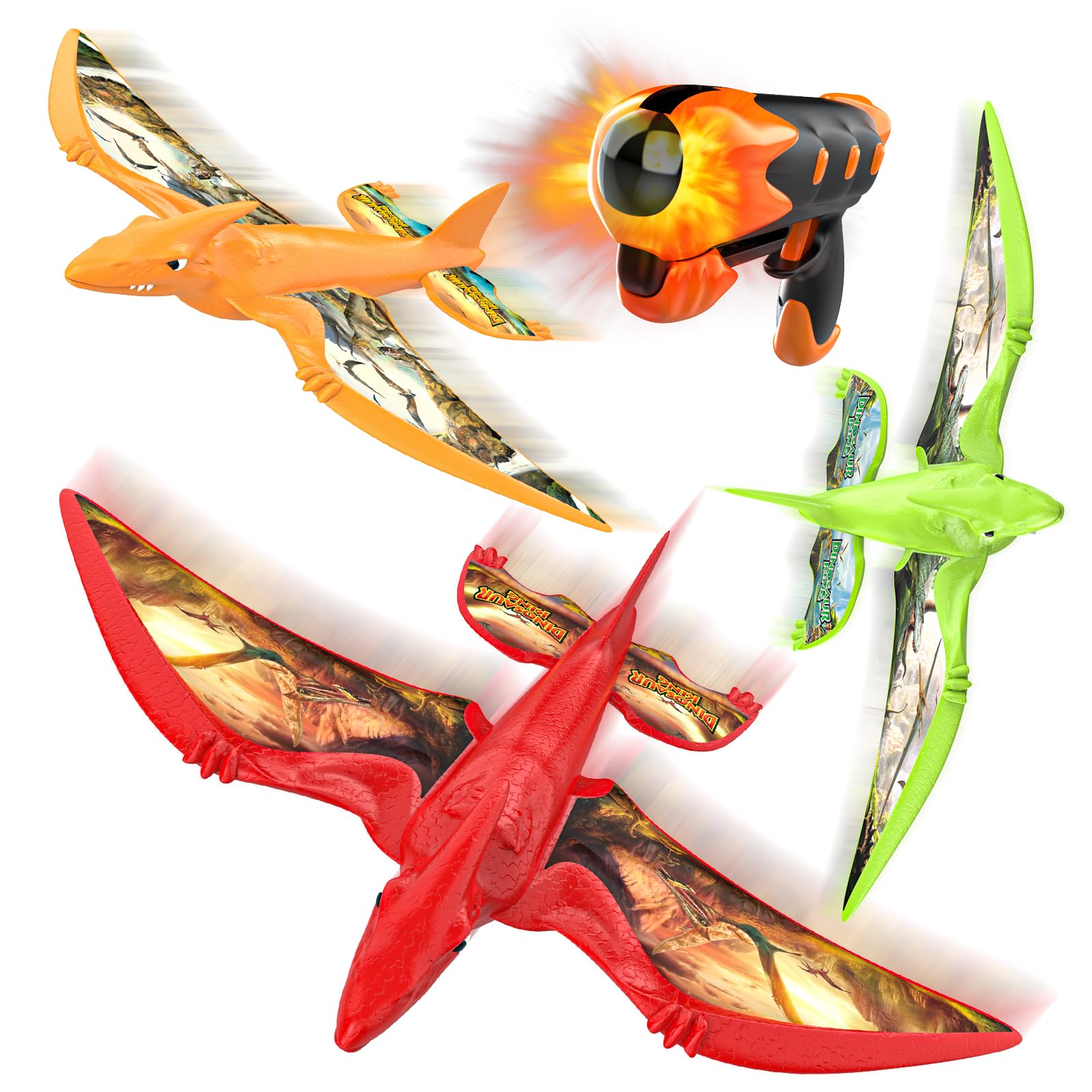 Foto 2 pulgar | Toy Airplane Launcher, Paquete De 3 Unidades, Espuma De Dinosaurio Para Niños Mayores De 4 Años - Venta Internacional.
