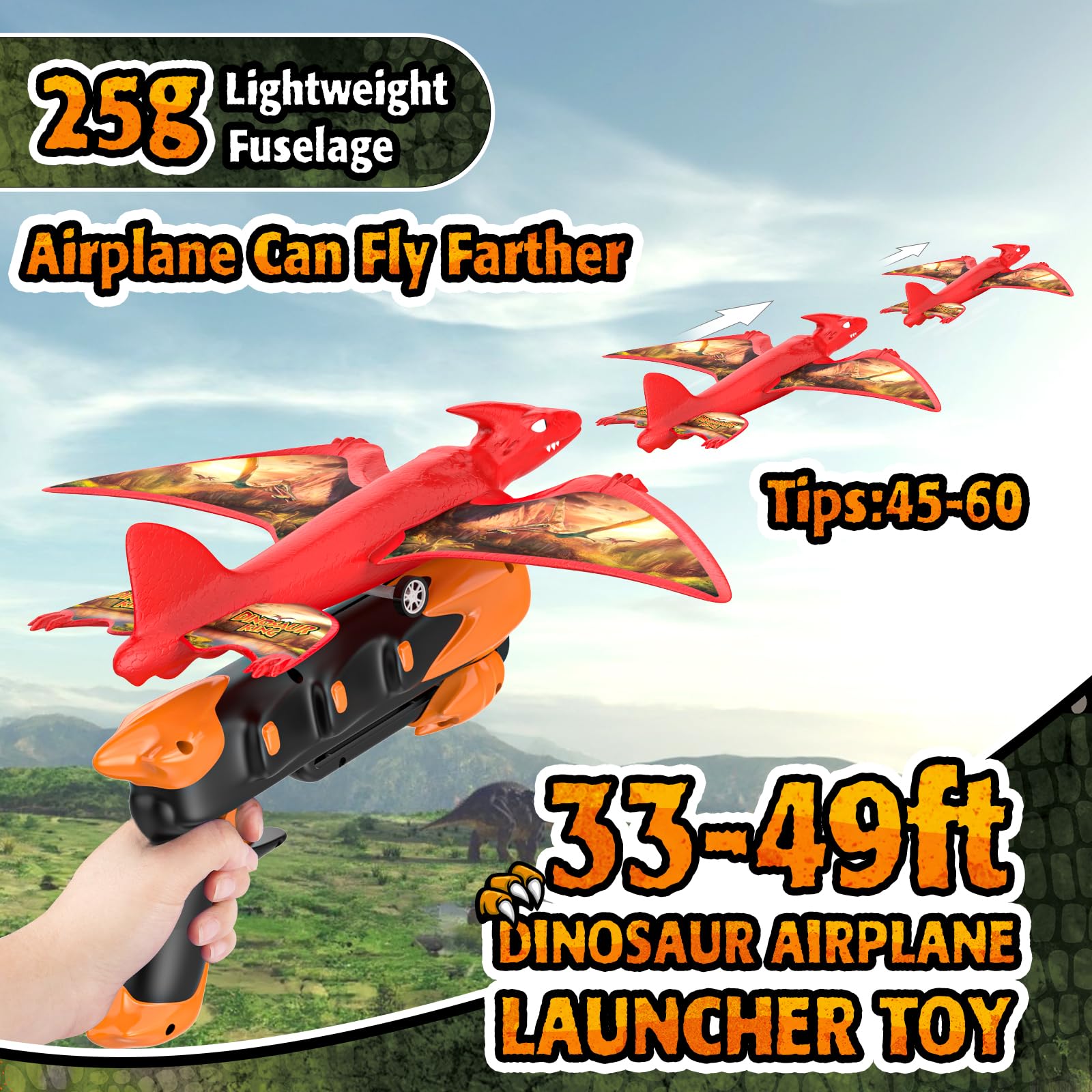 Foto 4 pulgar | Toy Airplane Launcher, Paquete De 3 Unidades, Espuma De Dinosaurio Para Niños Mayores De 4 Años - Venta Internacional.