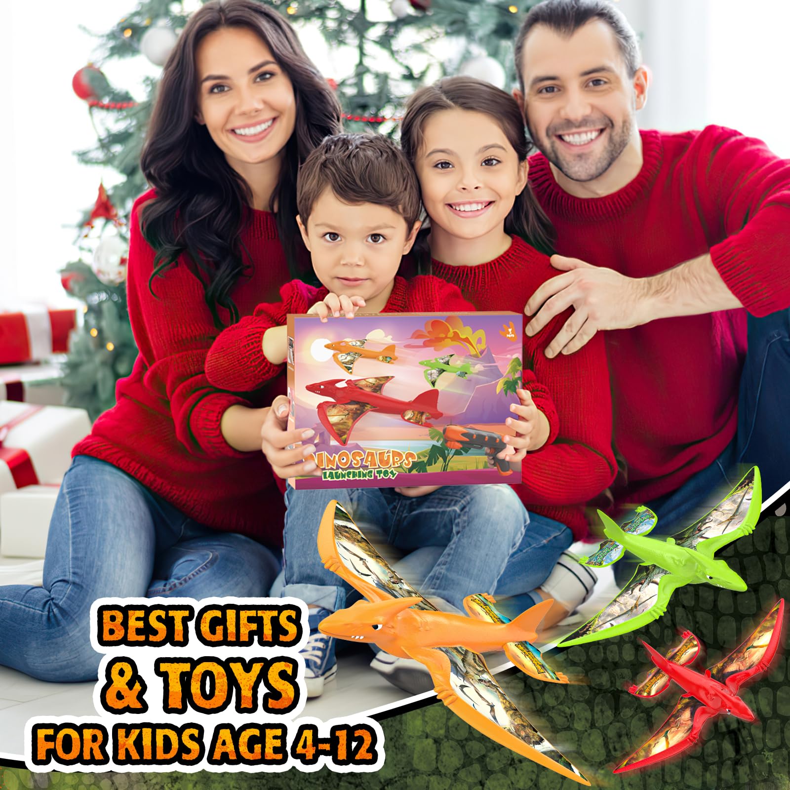 Foto 8 pulgar | Toy Airplane Launcher, Paquete De 3 Unidades, Espuma De Dinosaurio Para Niños Mayores De 4 Años - Venta Internacional.