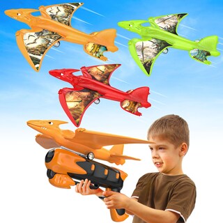 Foto 1 | Lanzador De Aviones De Juguete Onysurui, Dinosaurio, Con Led, 3 Aviones De Espuma - Venta Internacional.