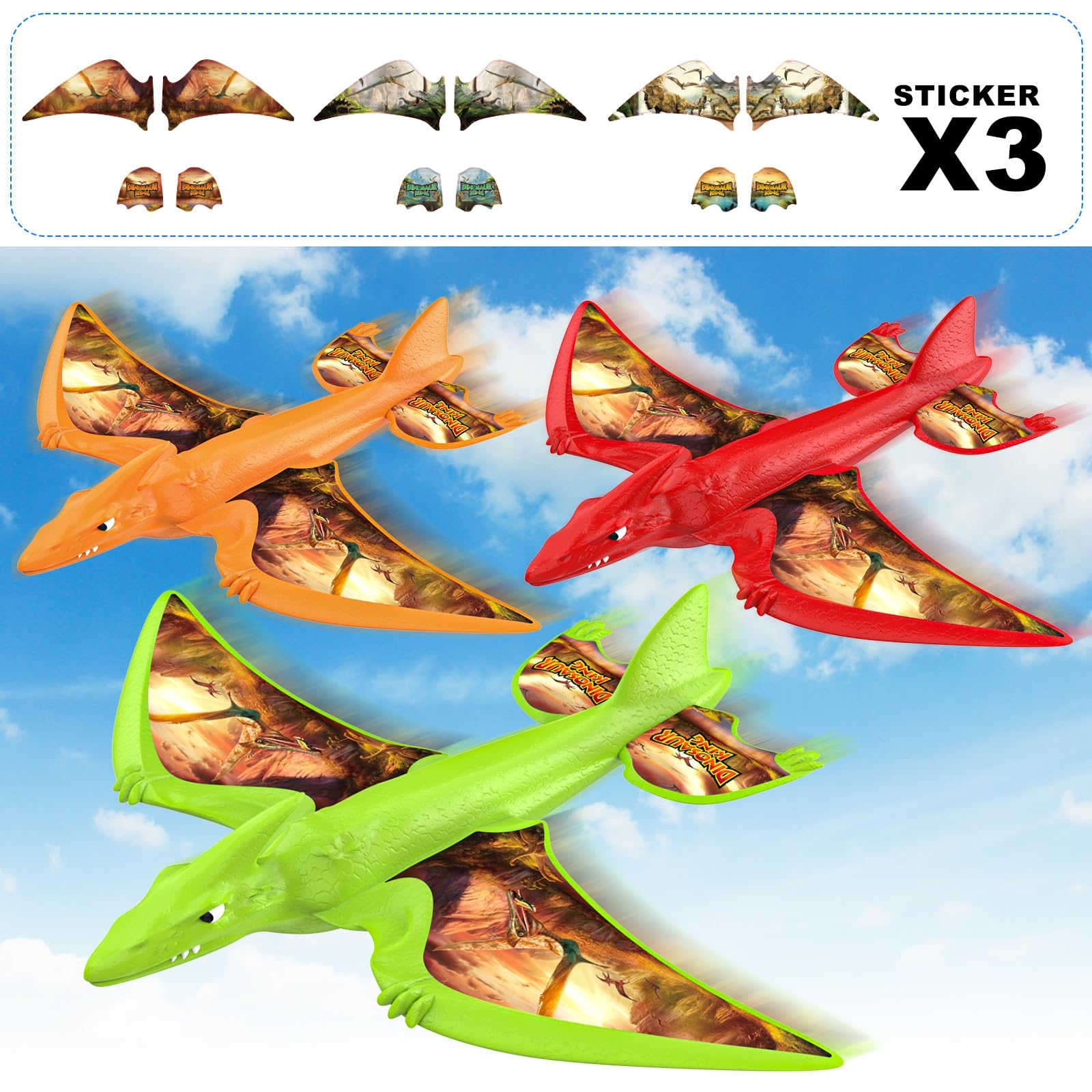 Foto 4 pulgar | Lanzador De Aviones De Juguete Onysurui, Dinosaurio, Con Led, 3 Aviones De Espuma - Venta Internacional.
