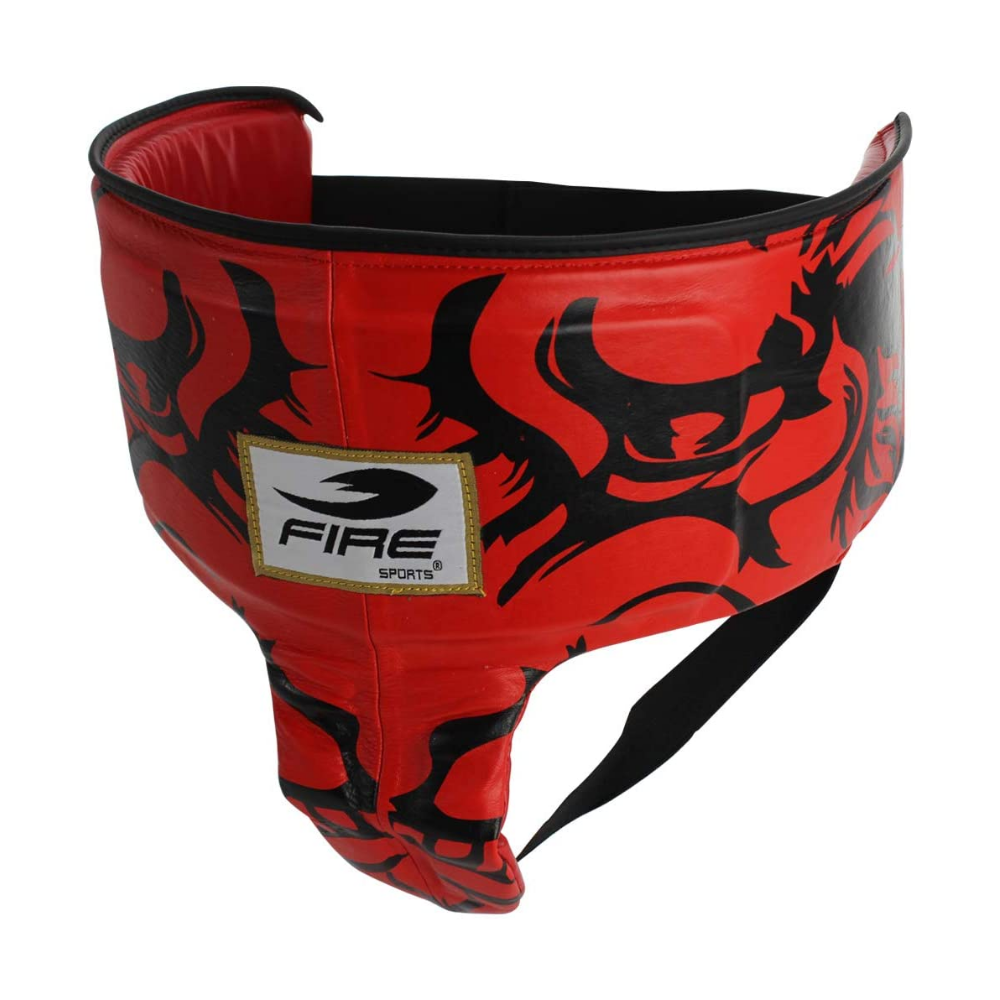 Concha Protector Pélvica Fire Sports color Rojo Femenil Diseño Tigre Material Piel T-Xg