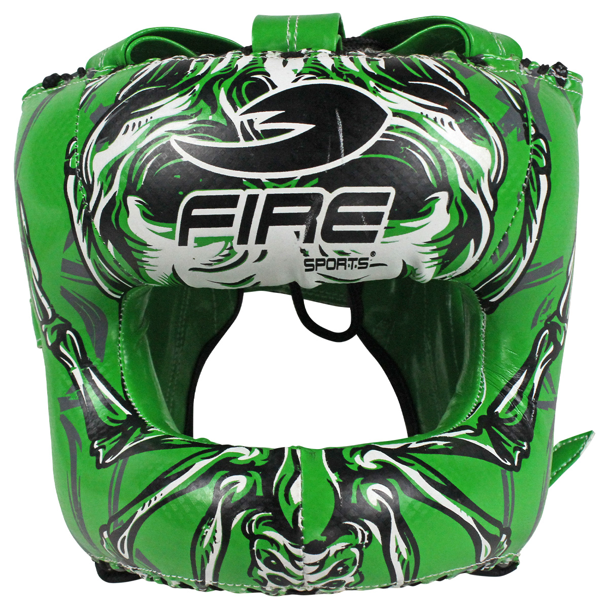 Careta de Barra de PVC Fire Sports color Verde para Box con Diseño Araña