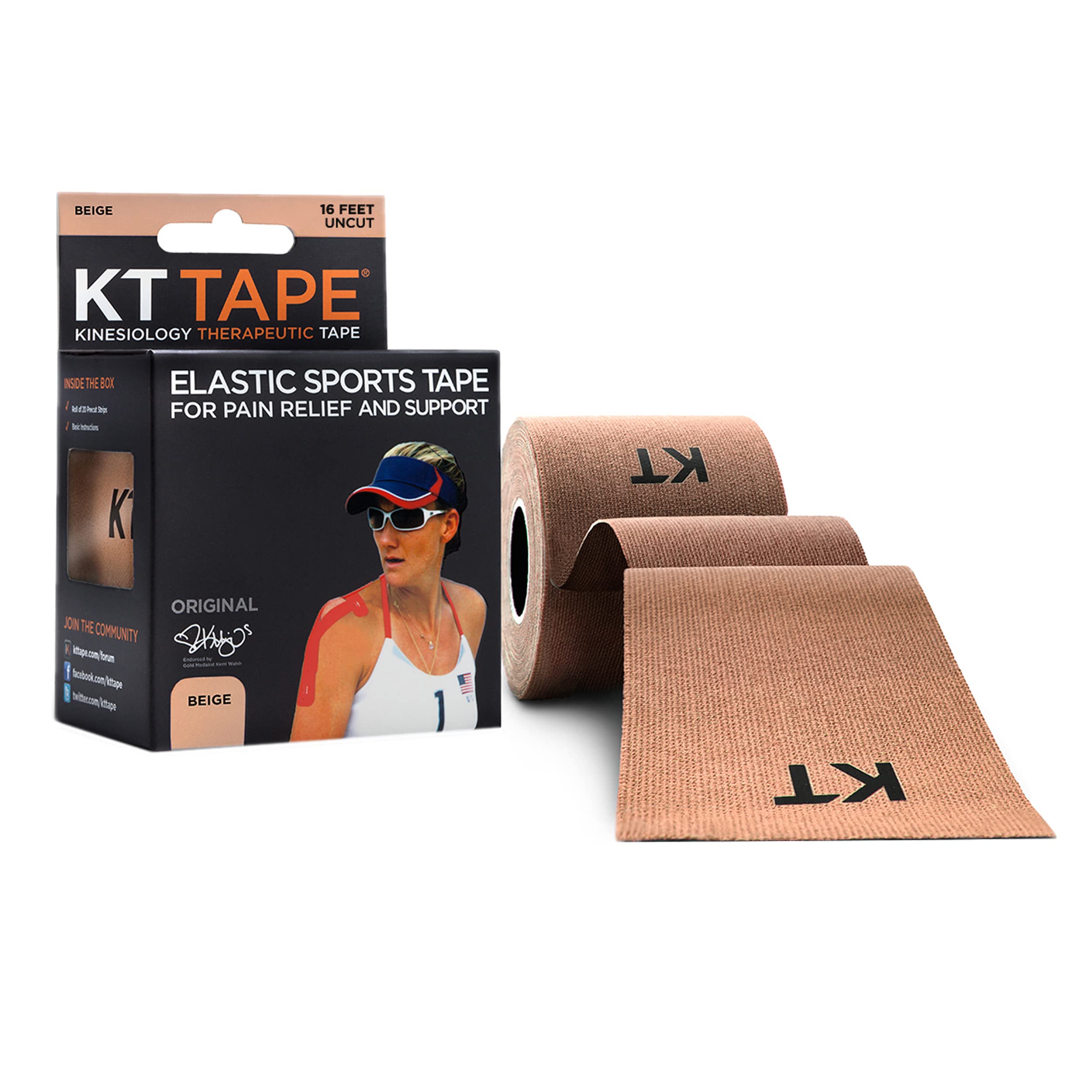 Foto 2 pulgar | Cinta Deportiva Kt Tape Original De Algodón Beige, Rollo Sin Cortar De 16 Pies - Venta Internacional.