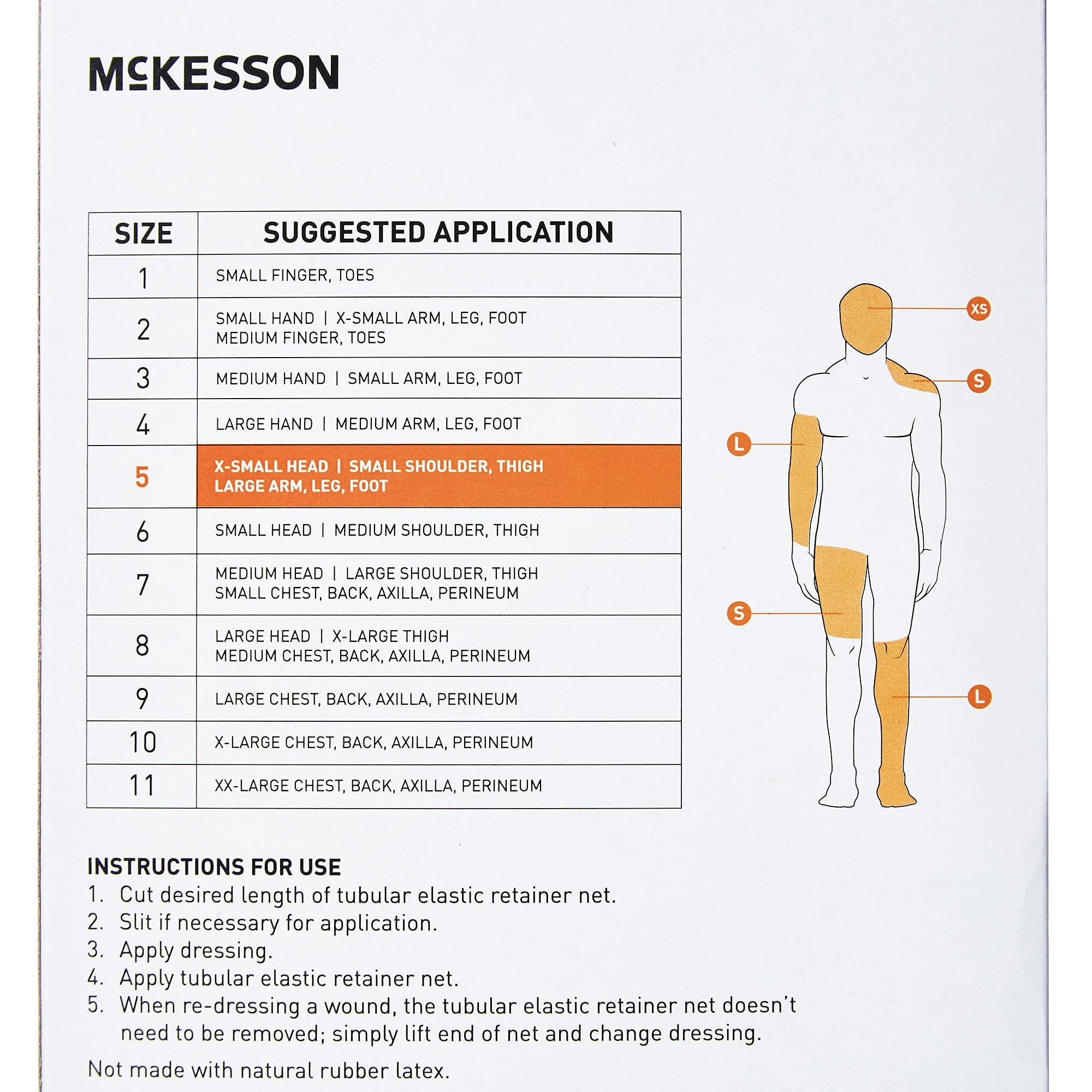 Foto 6 | Red De Retención Elástica Tubular Mckesson, Talla 5 - Venta Internacional.
