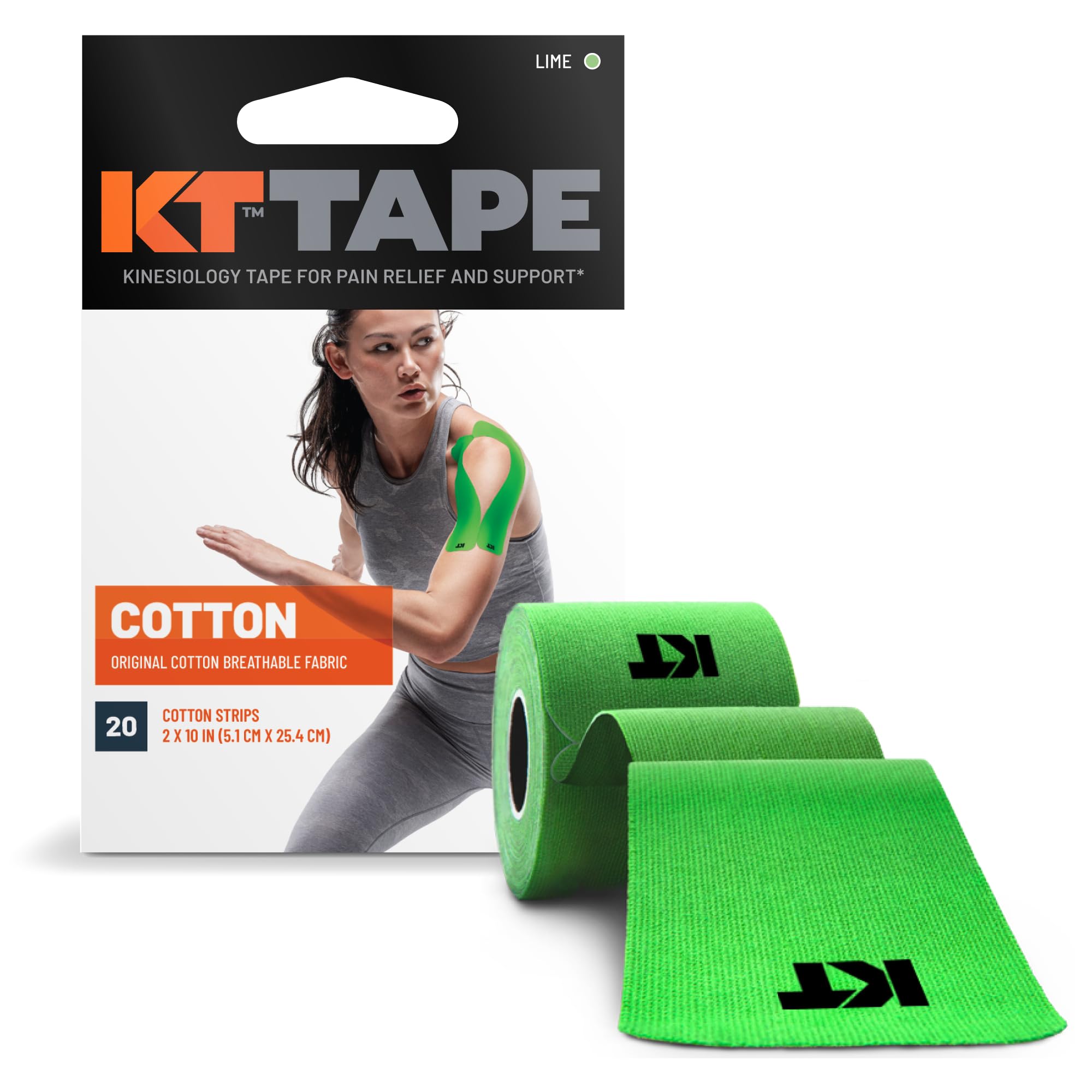 Foto 1 | Cinta Deportiva Kt Tape Original De Algodón  20 Tiras  Color Lima - Venta Internacional.