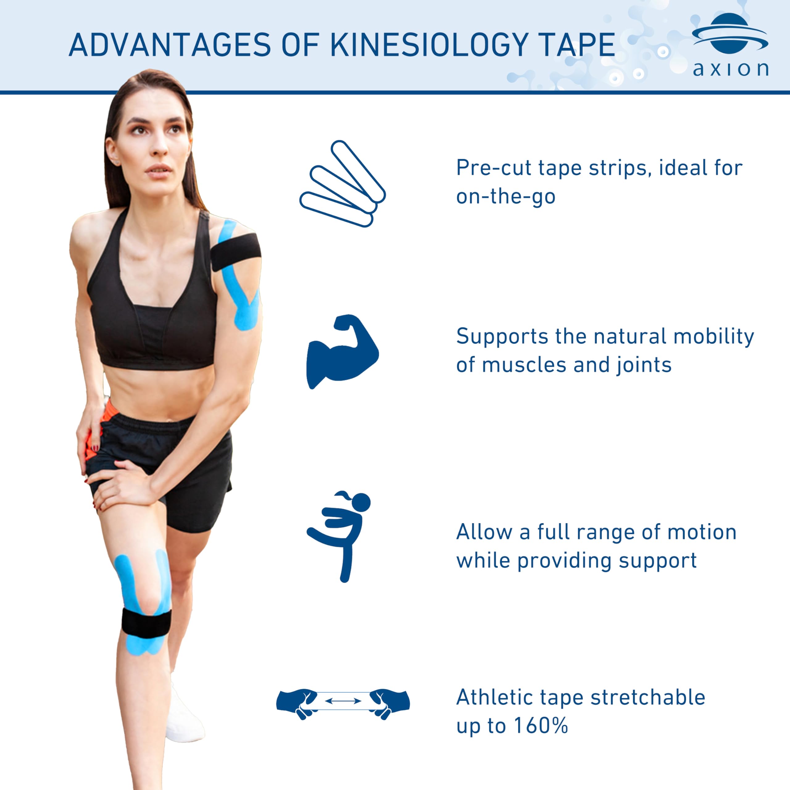 Foto 3 pulgar | Cinesiology Tape Axion Precut Mix Set 120 Tiras 25 X 5 Cm - Venta Internacional.