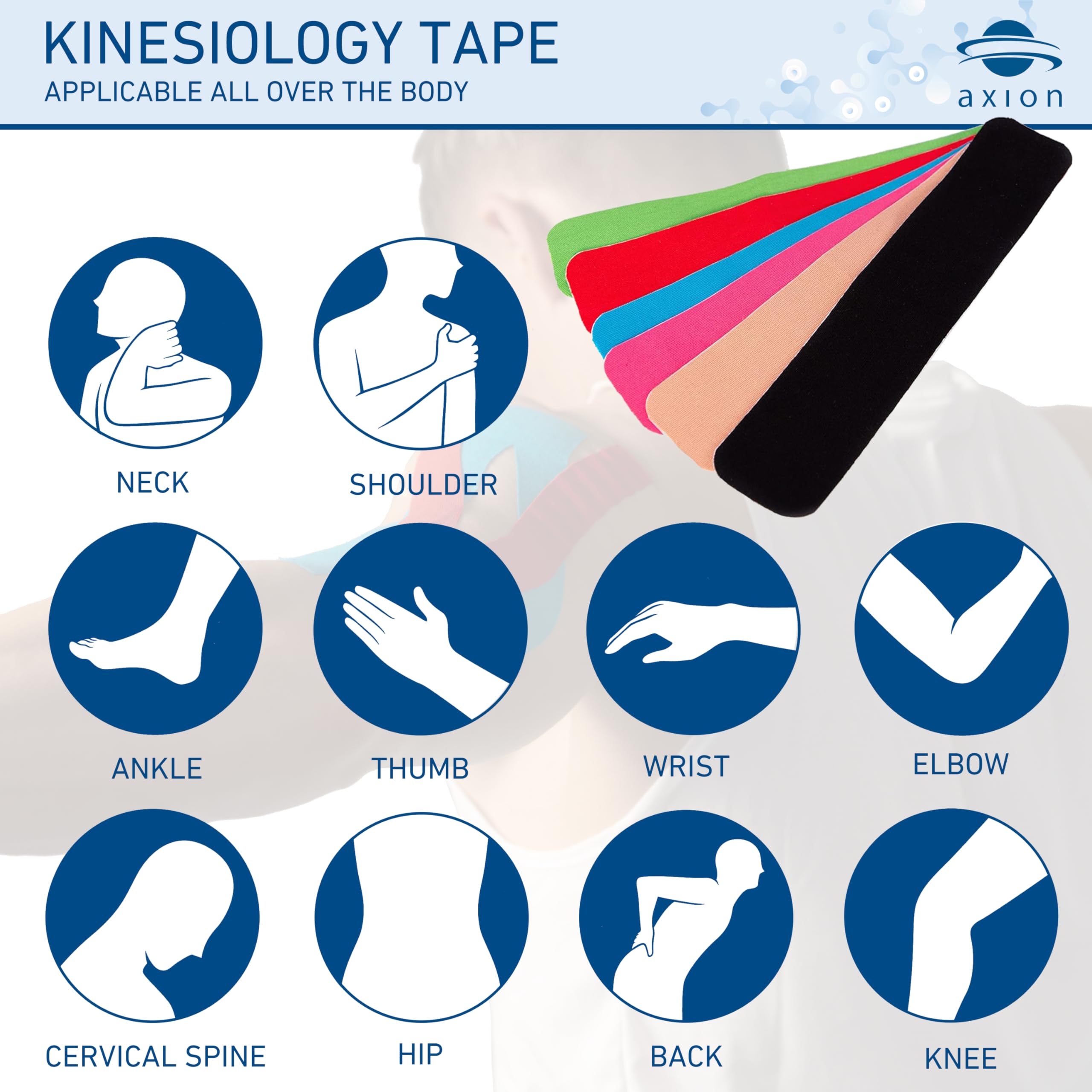 Foto 4 pulgar | Cinesiology Tape Axion Precut Mix Set 120 Tiras 25 X 5 Cm - Venta Internacional.