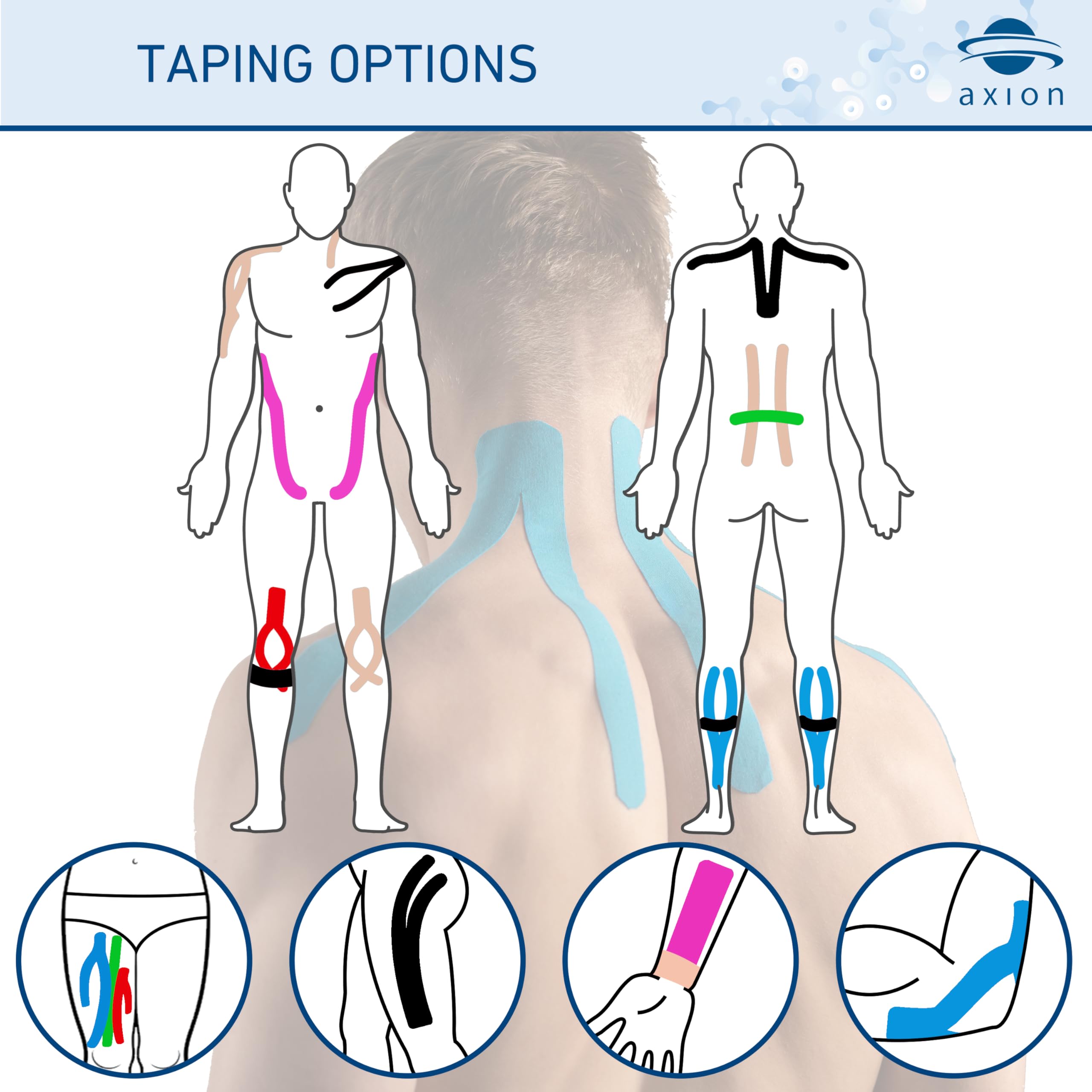 Foto 6 pulgar | Cinesiology Tape Axion Precut Mix Set 120 Tiras 25 X 5 Cm - Venta Internacional.