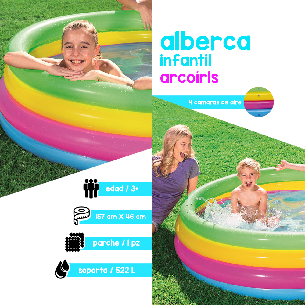 Foto 3 pulgar | Alberca Inflable Infantil Bestway 51117 Multicolor 157 cm