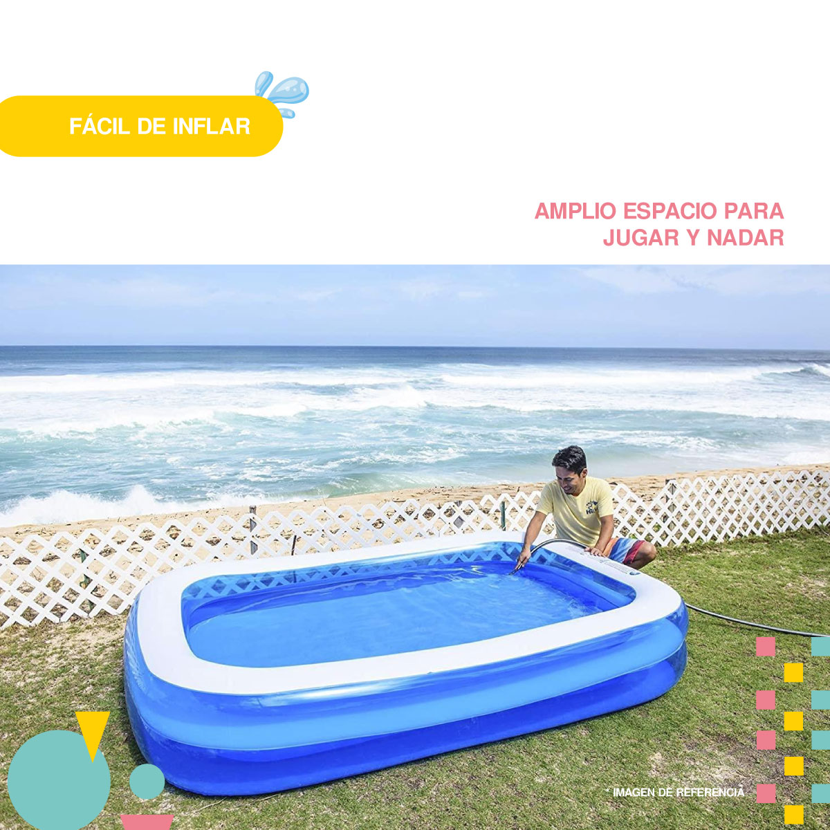 Foto 5 | Piscina Rectangular Yei Inflable