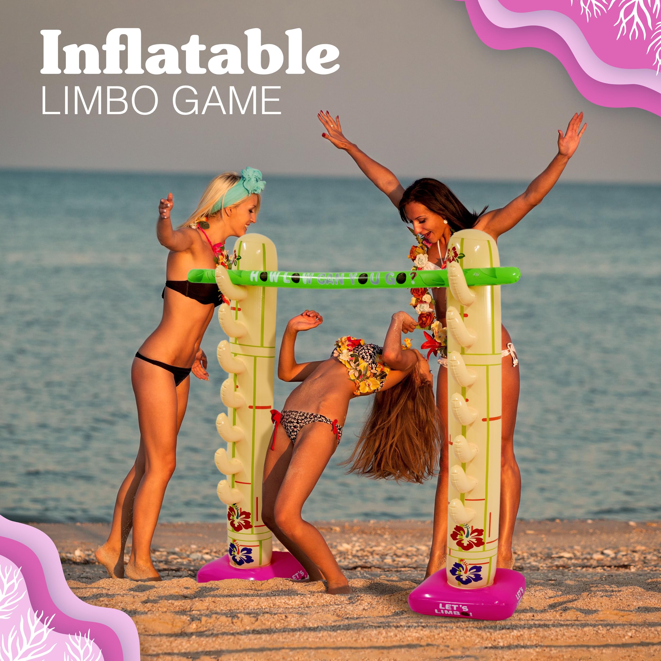 Foto 2 | Fiesta De Verano Inflable Para Niños Y Adultos De Limbo Game 4e - Venta Internacional.