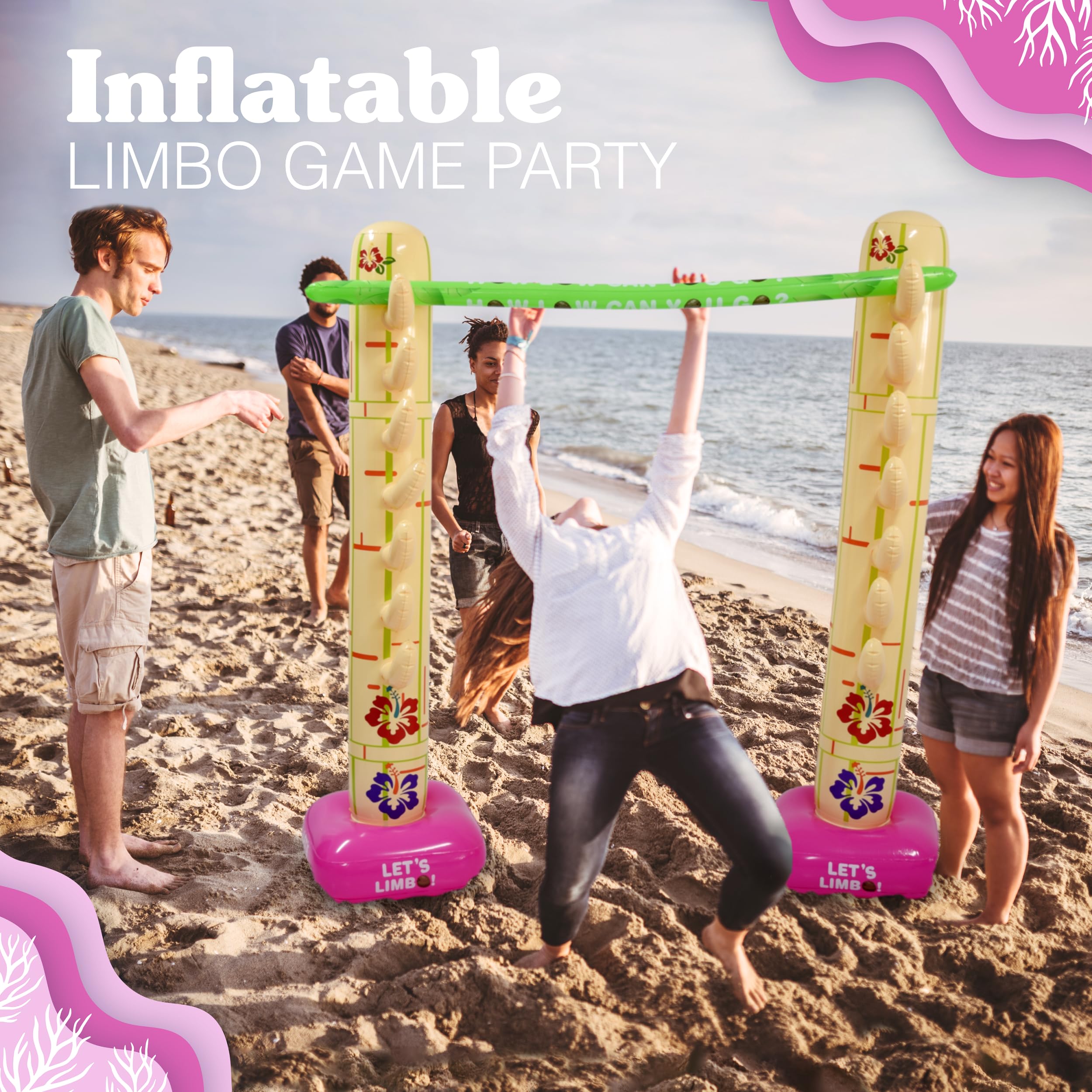 Foto 6 | Fiesta De Verano Inflable Para Niños Y Adultos De Limbo Game 4e - Venta Internacional.