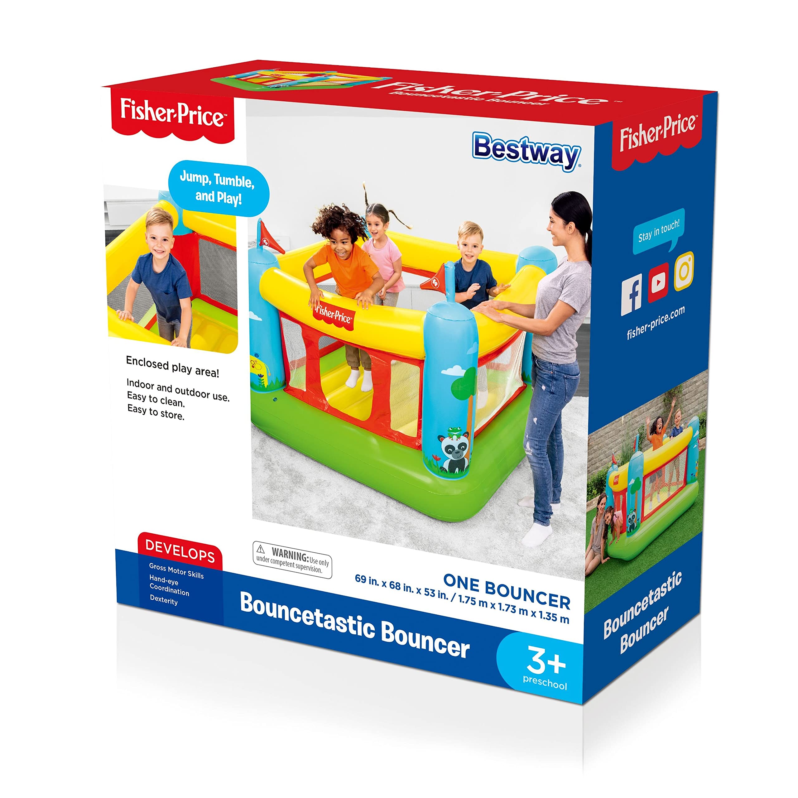 Foto 3 pulgar | Hamaca Inflable Fisher-price Bouncetastic Para Niños Mayores De 3 Años - Venta Internacional.