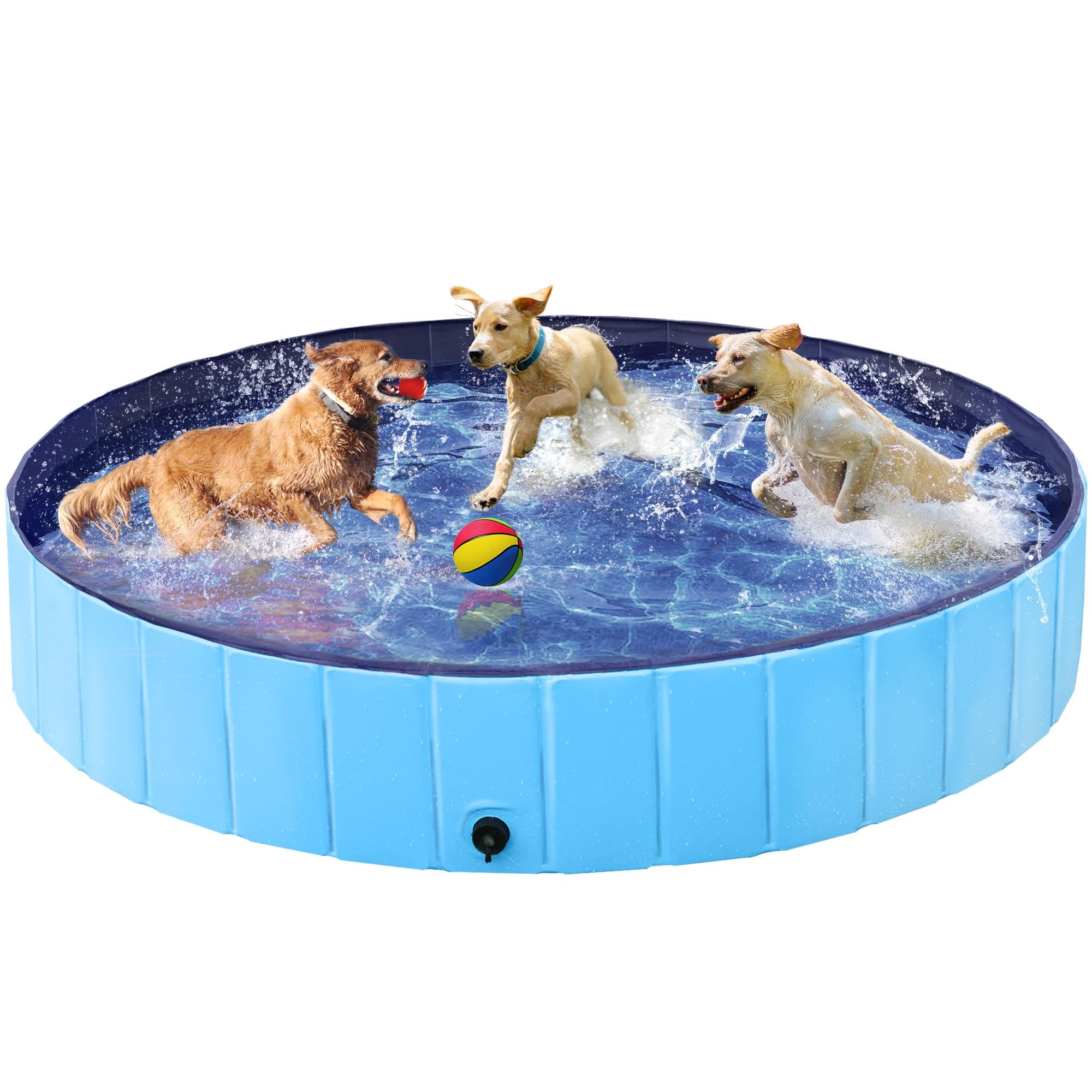 Foto 2 pulgar | Piscina Plegable Para Perros Yaheetech, Plegable, 160 X 30 Cm, Azul - Venta Internacional.