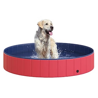 Foto 1 | Piscina Para Mascotas Pawhut, Pvc, Plegable, 160 X 30 Cm, Rojo/b - Venta Internacional.