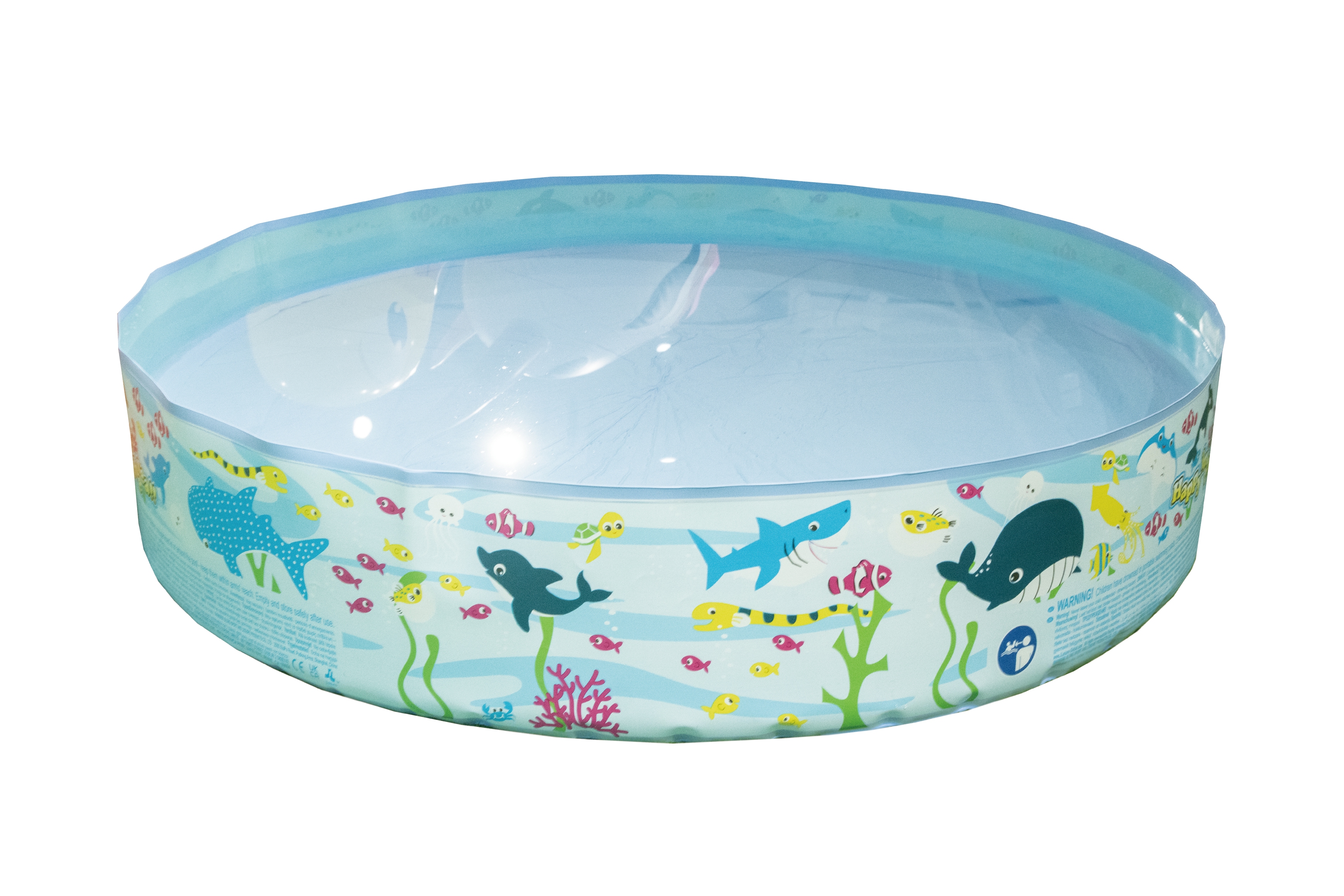 Piscina Alberca Pared Rigida Diseño Mundo Marino 120 Cm X 25 Cm