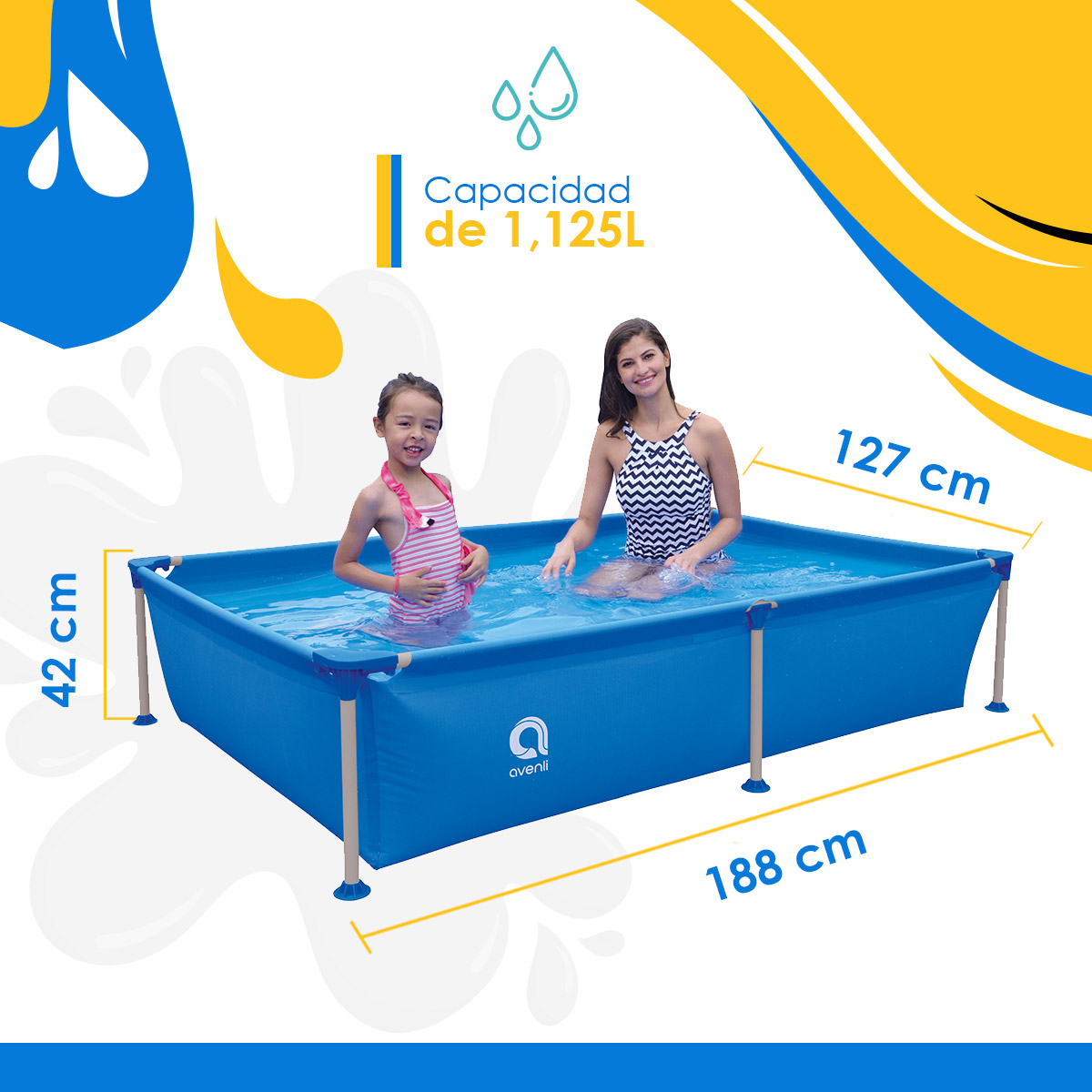 Foto 2 | Piscina Alberca Estructural Rectangular Steel Frame Pools 1.88 M X 1.27 M X 42 Cm