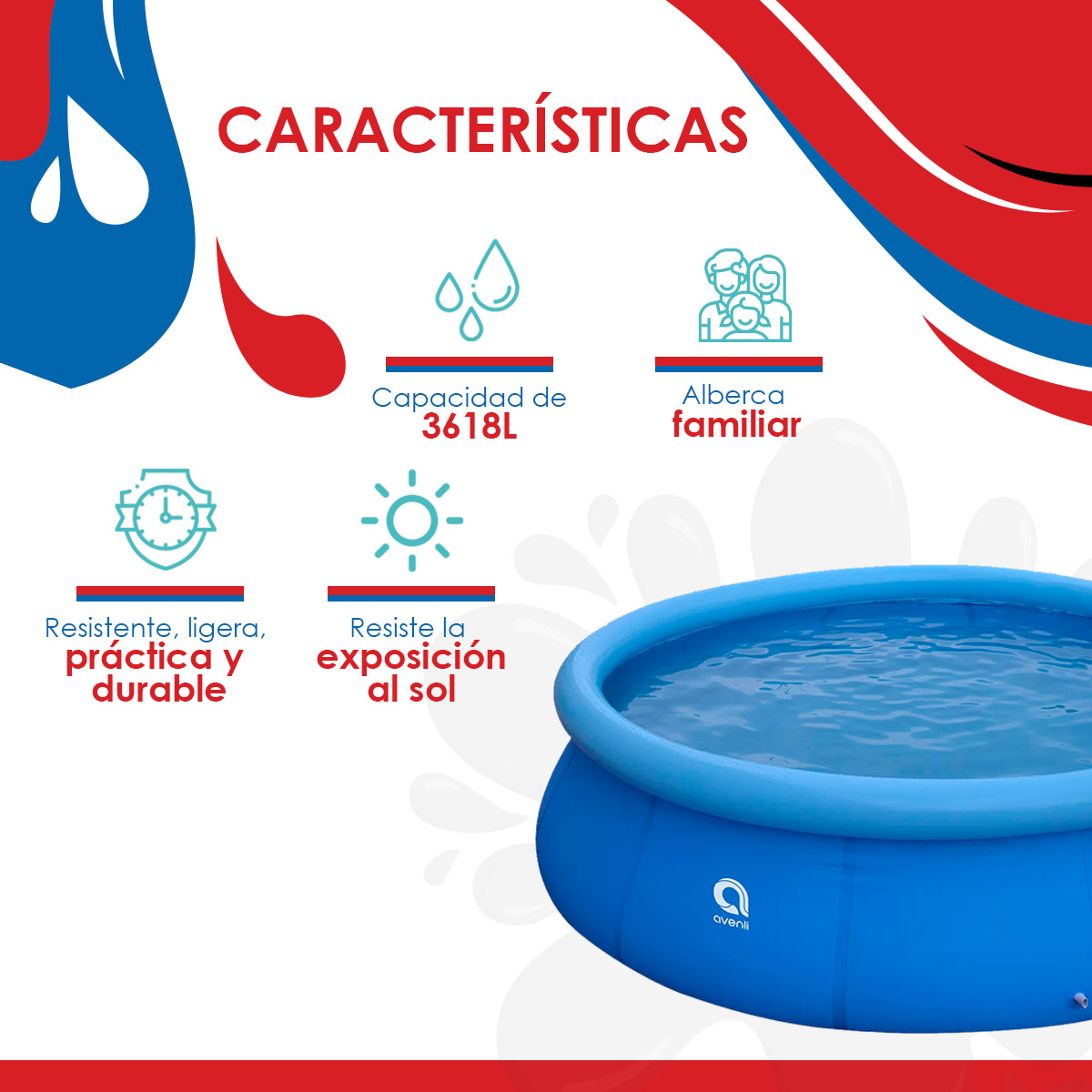 Foto 3 | Alberca Avenli Inflable con 1 Salvavidas