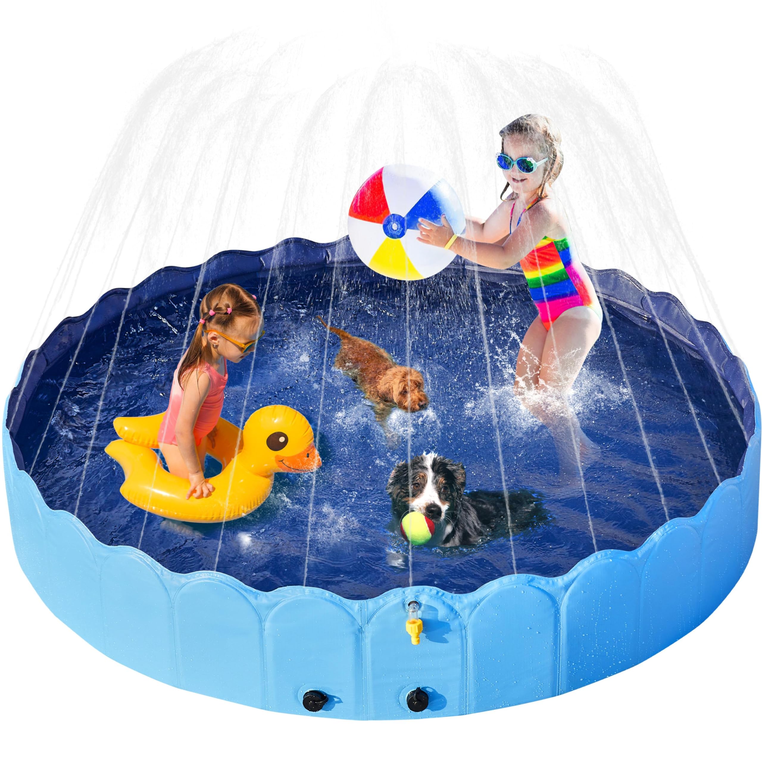 Foto 2 pulgar | Bañera Para Perros Yaheetech, Plegable Y Plegable Con Rociador, Color Azul - Venta Internacional.