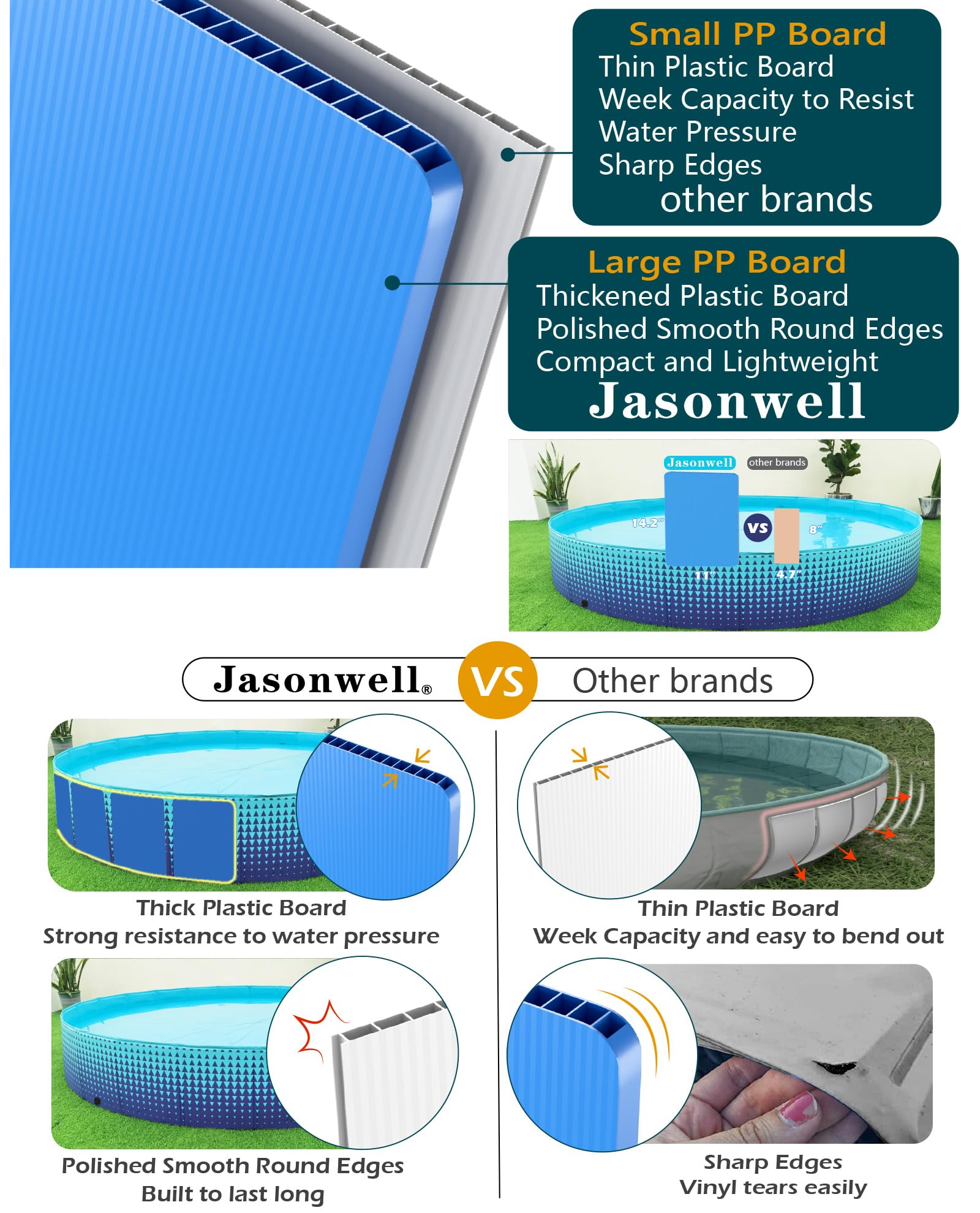 Foto 4 pulgar | Piscina Plegable Para Perros Y Niños Jasonwell 180l Para Patio Trasero - Venta Internacional.