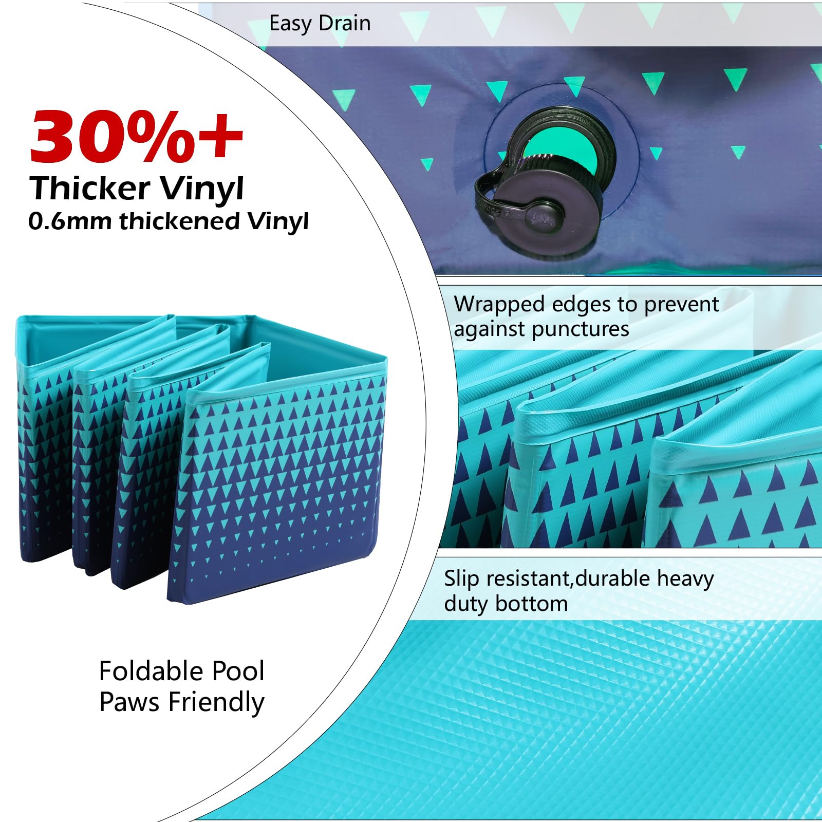 Foto 6 pulgar | Piscina Plegable Para Perros Y Niños Jasonwell 180l Para Patio Trasero - Venta Internacional.