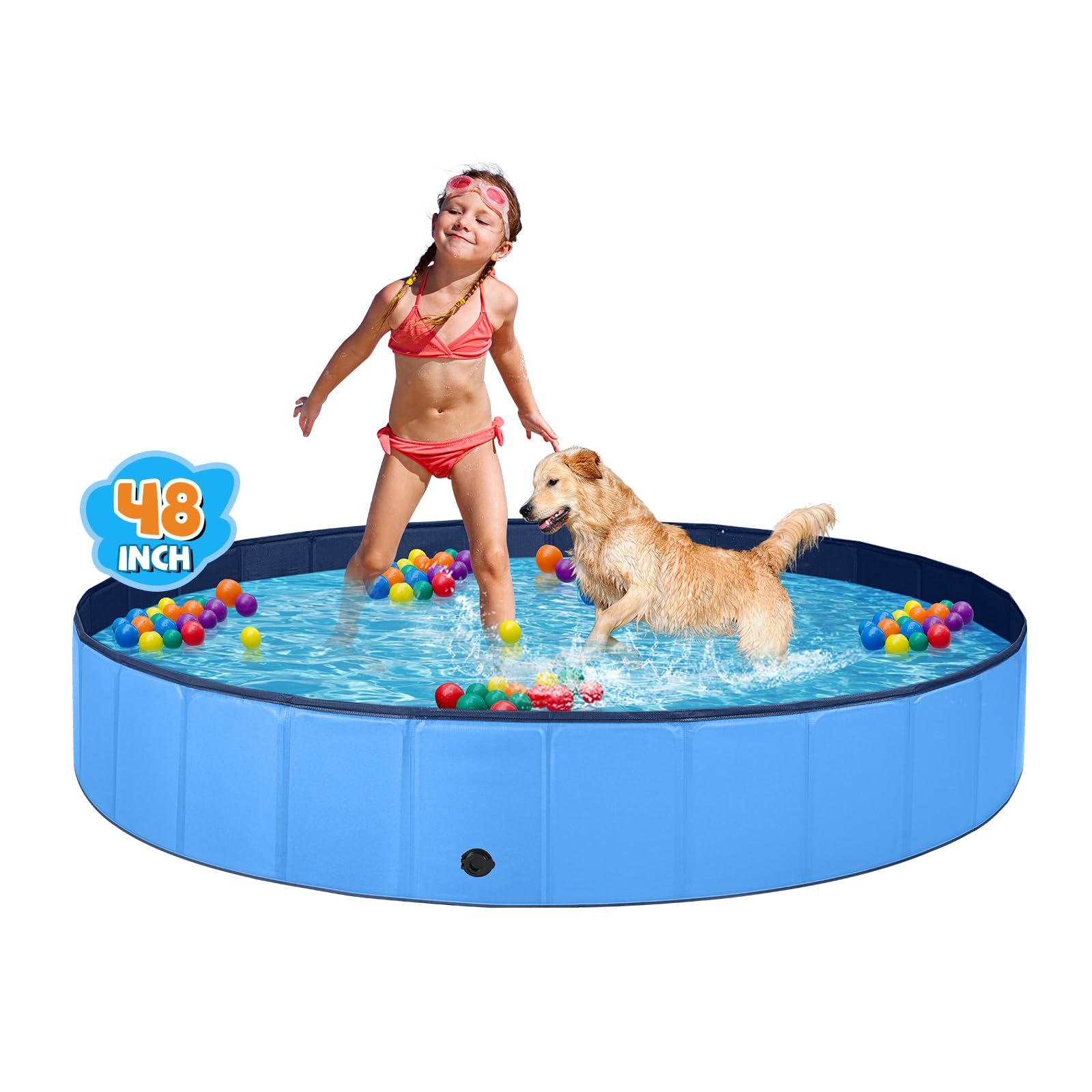 Foto 2 pulgar | Piscina Para Perros Grandes Jecoo, Plegable, De Plástico Duro - Venta Internacional.