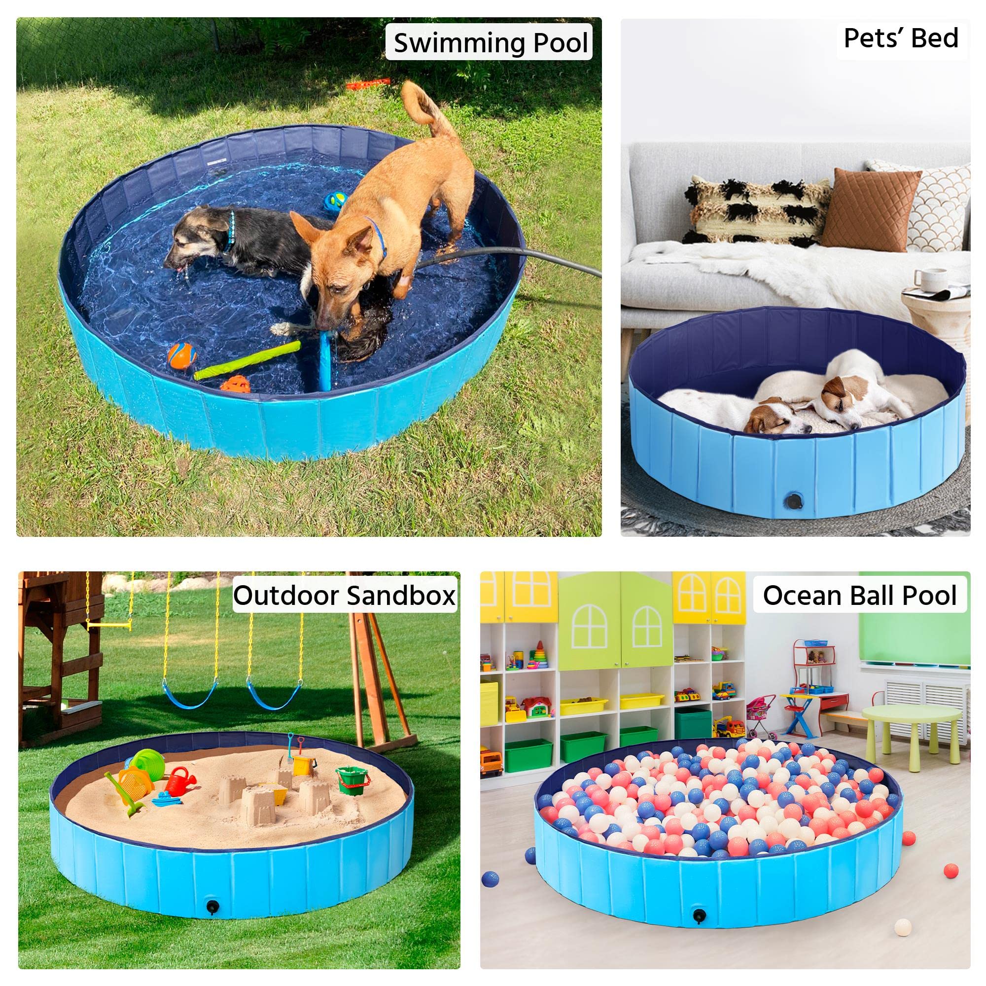 Foto 3 | Pet Pool Yaheetech De Plástico Duro Plegable Para Mascotas Grandes - Venta Internacional.