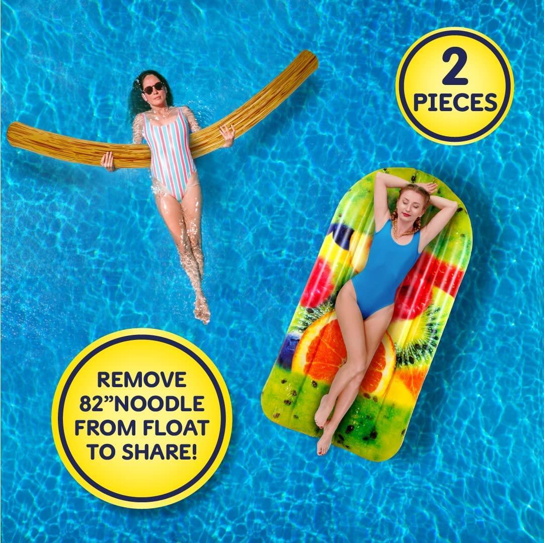 Foto 3 pulgar | Paleta De Frutas Piscina Inflable Tubo Flotante Y Fideos 2 En 1 - Venta Internacional.
