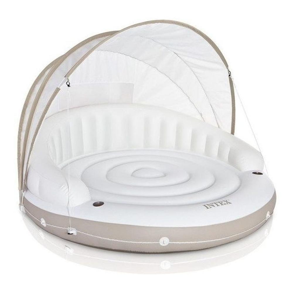 Foto 2 pulgar | Inflable Flotador Con Techo Canopy Lounge Intex color Blanco
