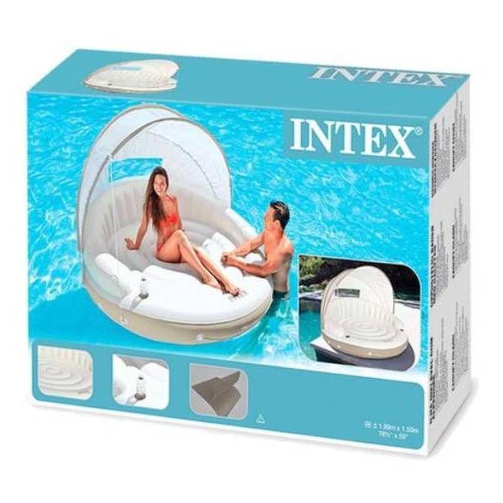 Foto 4 pulgar | Inflable Flotador Con Techo Canopy Lounge Intex color Blanco