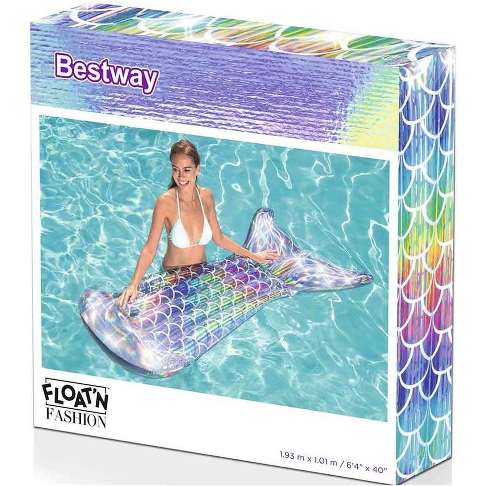 Foto 4 pulgar | Flotador Inflable Cola De Sirena Salvavidas color Tornasol Bestway