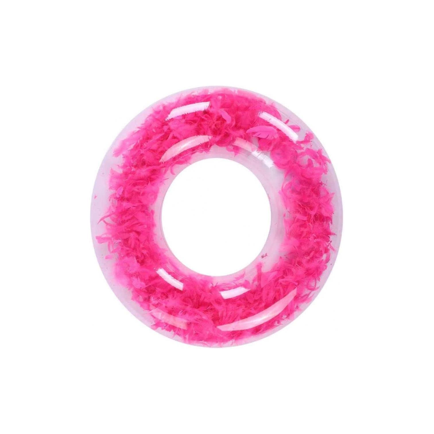 Foto 2 pulgar | Inflable Flotador Circular  Ximxi INFDN01 color Rosa Transparente con Plumas