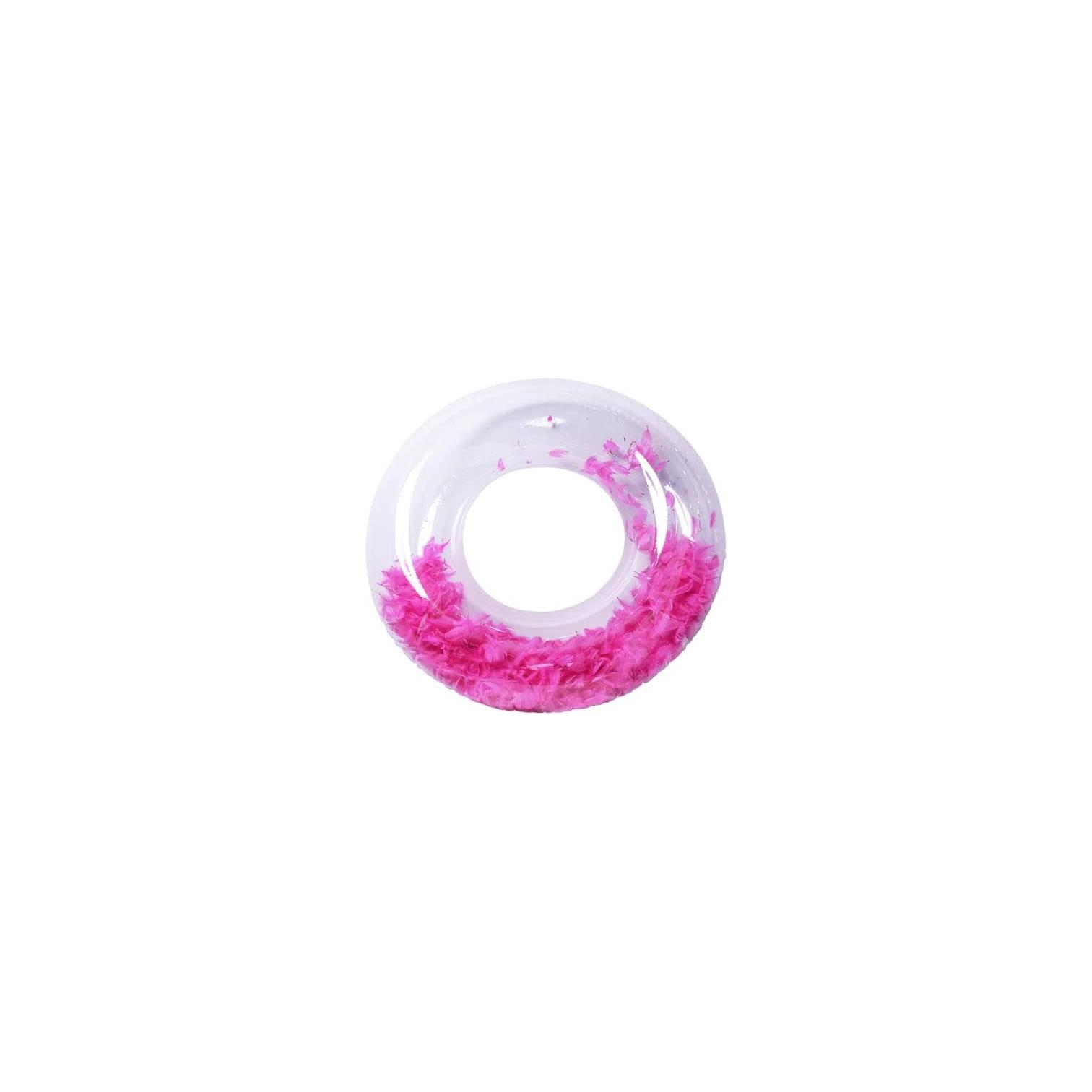 Foto 5 pulgar | Inflable Flotador Circular  Ximxi INFDN01 color Rosa Transparente con Plumas