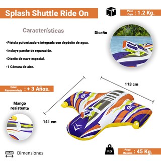 Foto 2 | Salvavidas Infantil Montable Nave Espacial Inflable