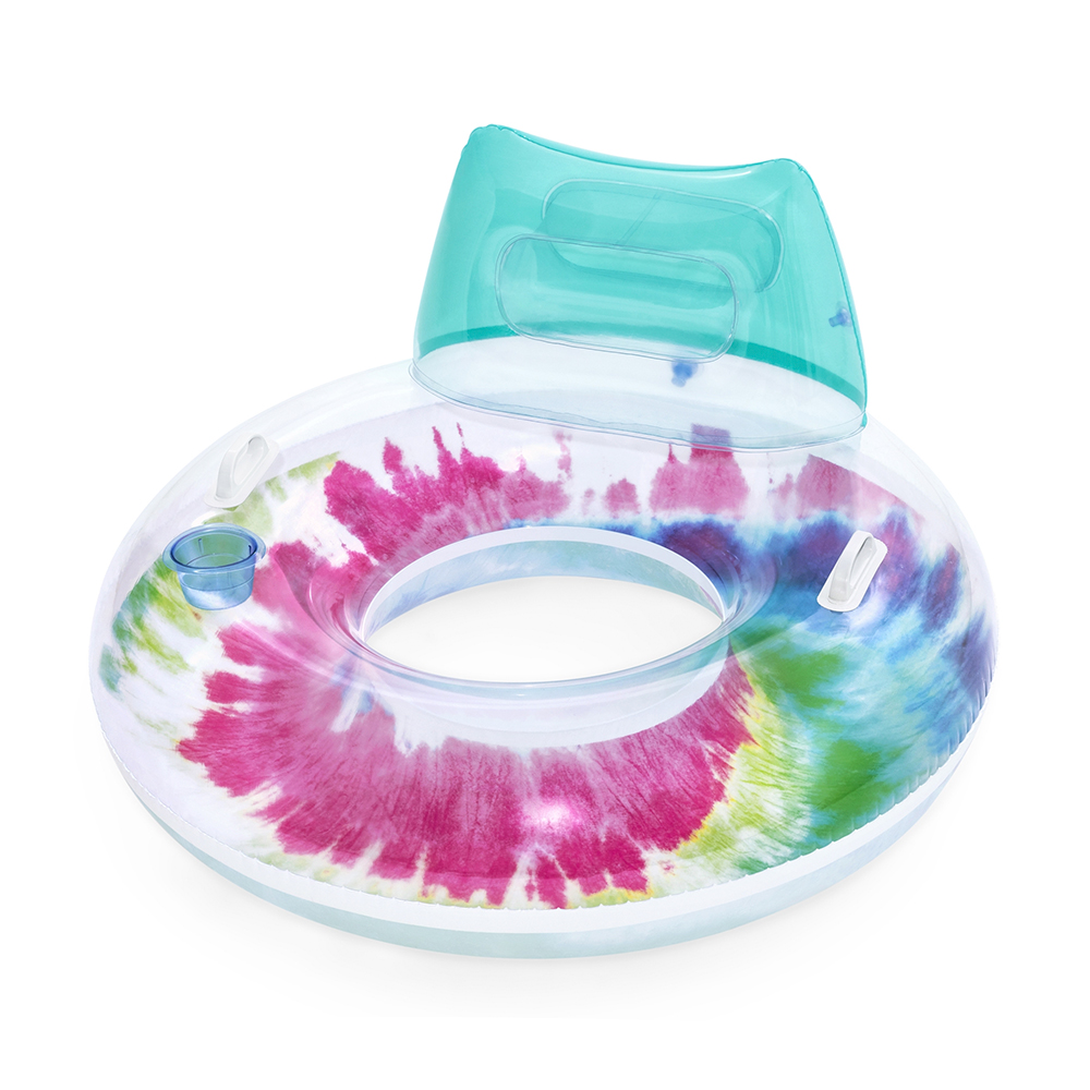 Inflable Salvavidas Tie Dye Con Porta Vaso Para Alberca