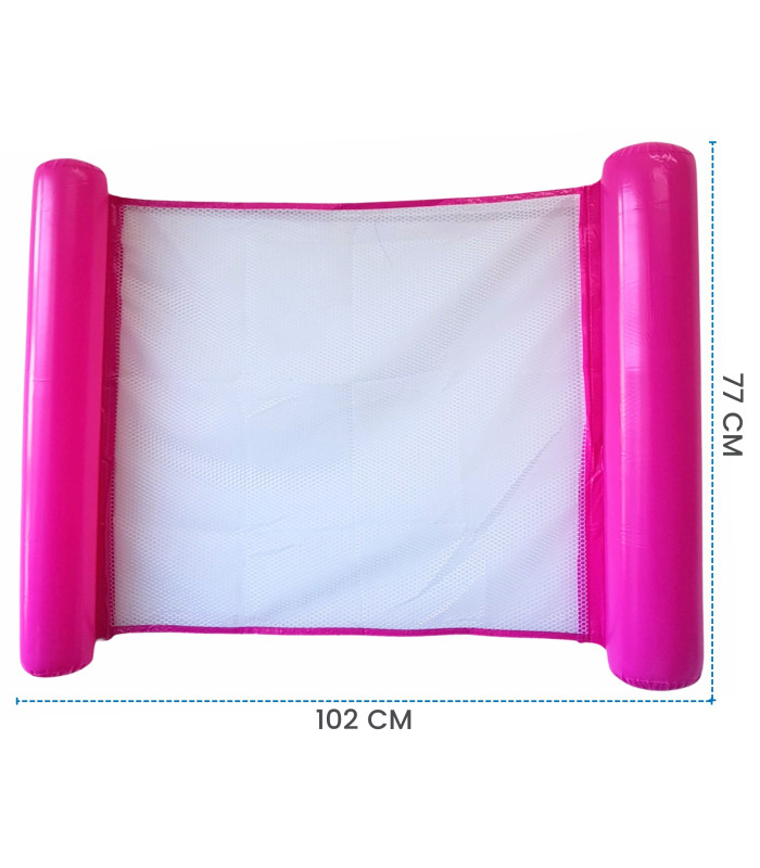 Foto 5 pulgar | Hamaca Inflable Rosa con Red para Piscina 102 x 77 cm