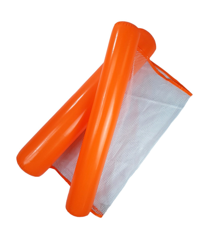 Foto 2 pulgar | Hamaca Inflable con Red para Piscina 102 cm Anaranjada