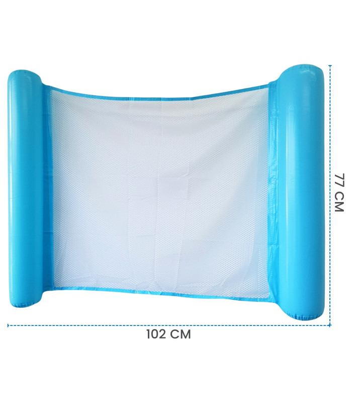 Foto 5 pulgar | Hamaca Inflable con Red para Piscina 102 cm Azul