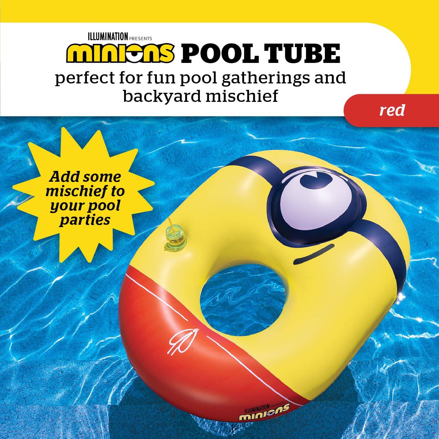 Foto 2 | Flota Hinchable Big Mouth Minions Para Piscina, Mi Villano Favorito 4, Color Rojo - Venta Internacional.