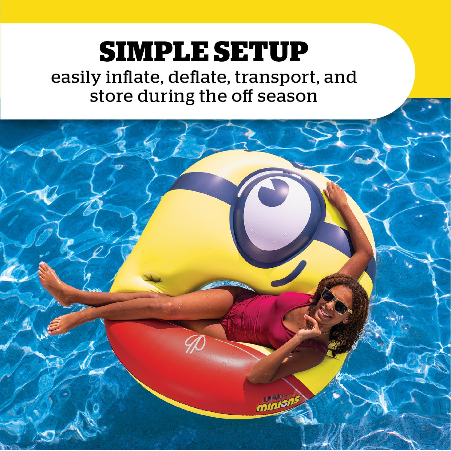 Foto 5 | Flota Hinchable Big Mouth Minions Para Piscina, Mi Villano Favorito 4, Color Rojo - Venta Internacional.