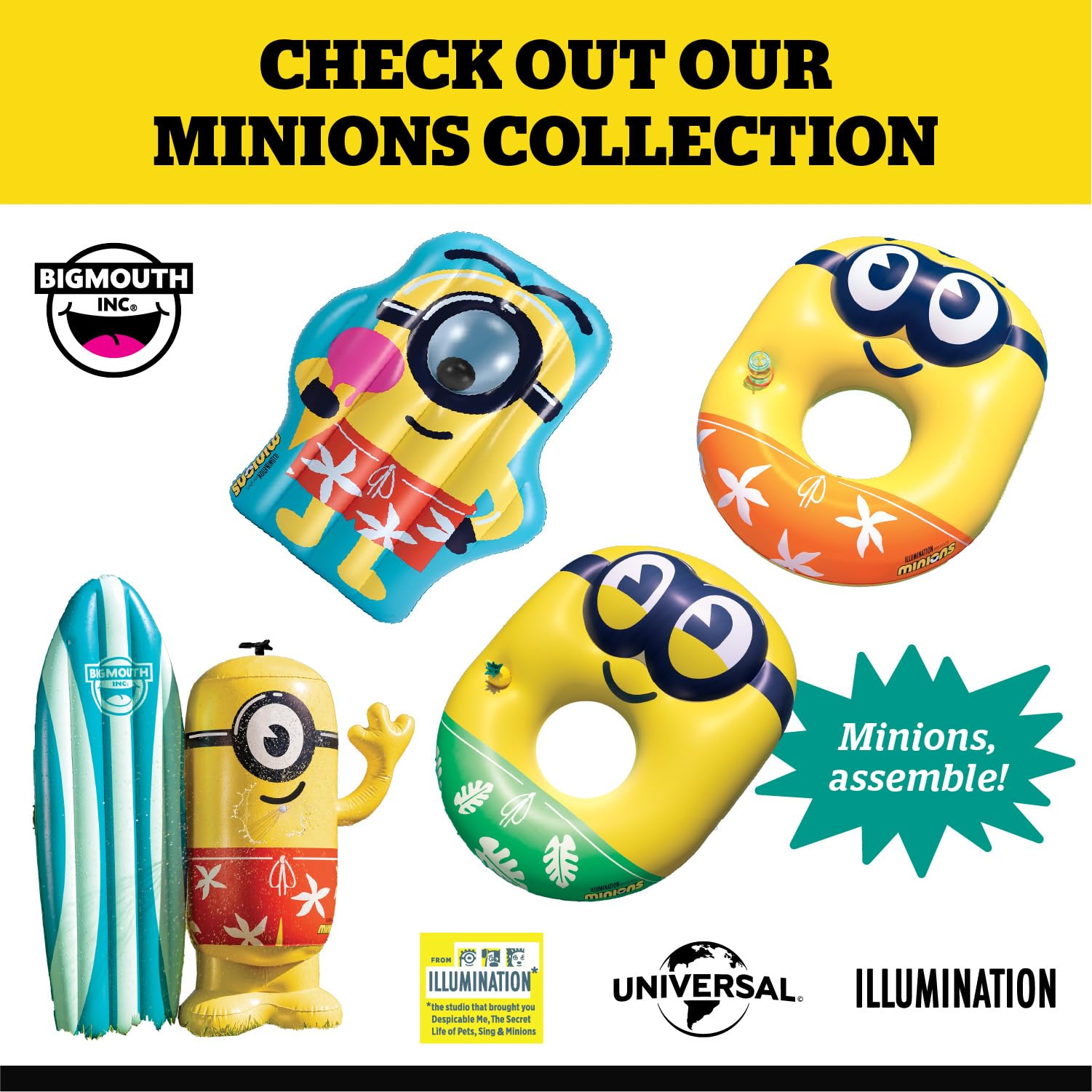 Foto 6 | Flota Hinchable Big Mouth Minions Para Piscina, Mi Villano Favorito 4, Color Rojo - Venta Internacional.