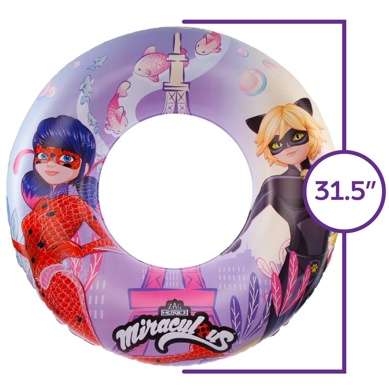 Foto 2 | Piscina Flotante Mighty Mojo Miraculous Ladybug Cat Noir Para Niños - Venta Internacional.