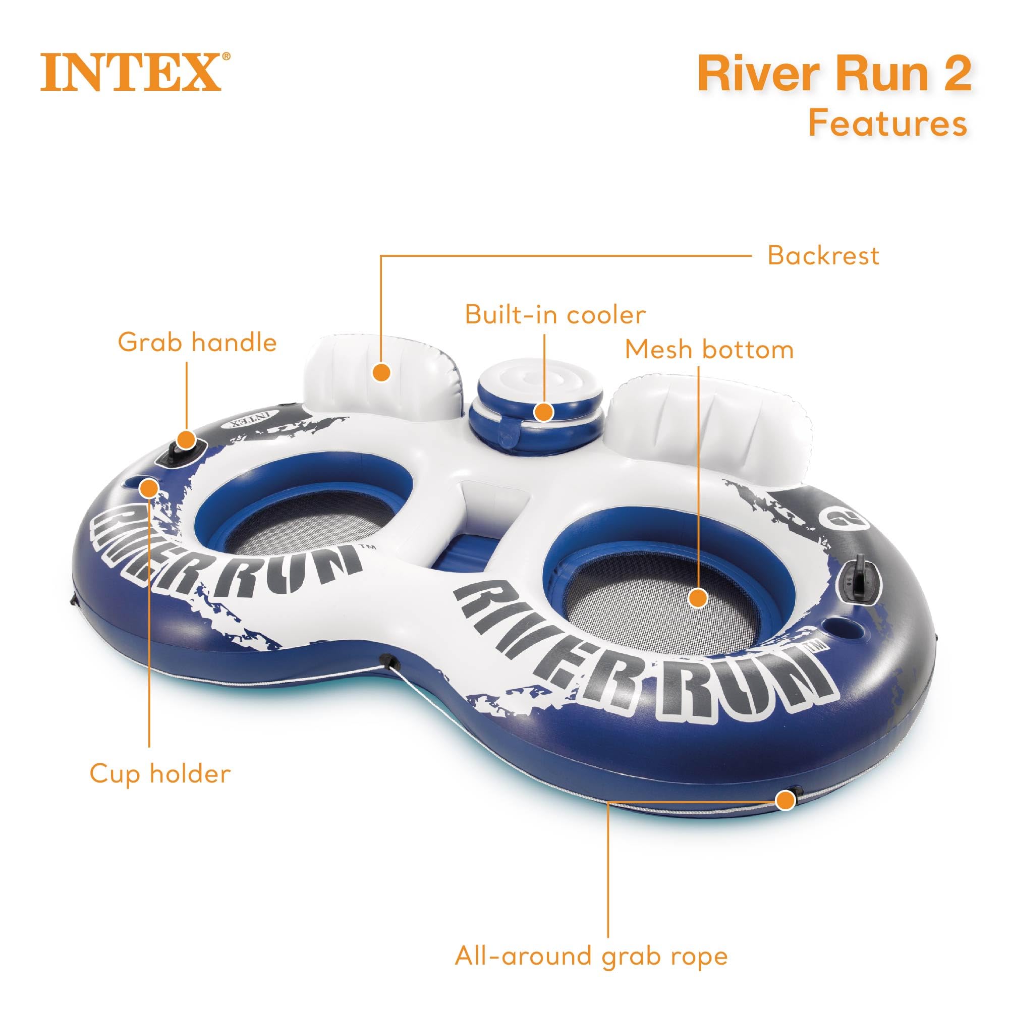 Foto 3 pulgar | Float Intex River Run Ii Para Adultos Con Respaldo - Venta Internacional.