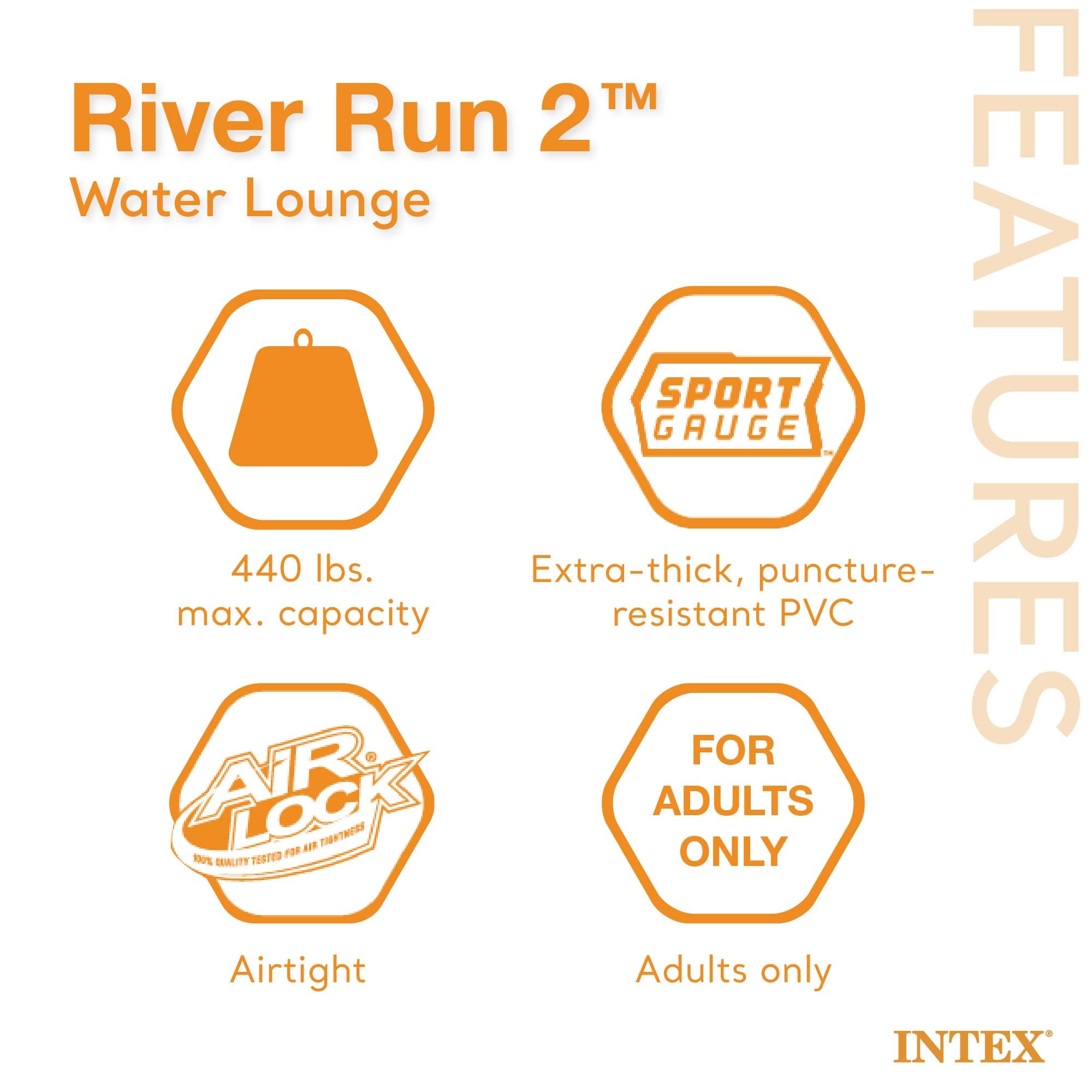 Foto 5 pulgar | Float Intex River Run Ii Para Adultos Con Respaldo - Venta Internacional.